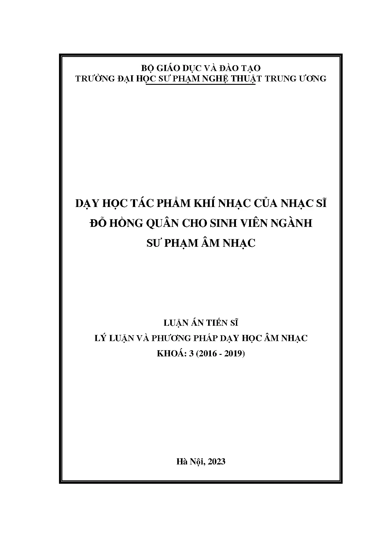 Dạy tác phẩm khí nhạc Đỗ Hồng Quân cho sinh viên sư phạm âm nhạc
