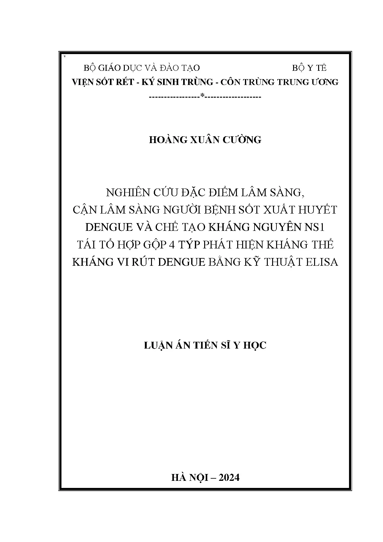 Nghiên cứu sốt xuất huyết dengue và kháng nguyên NS1