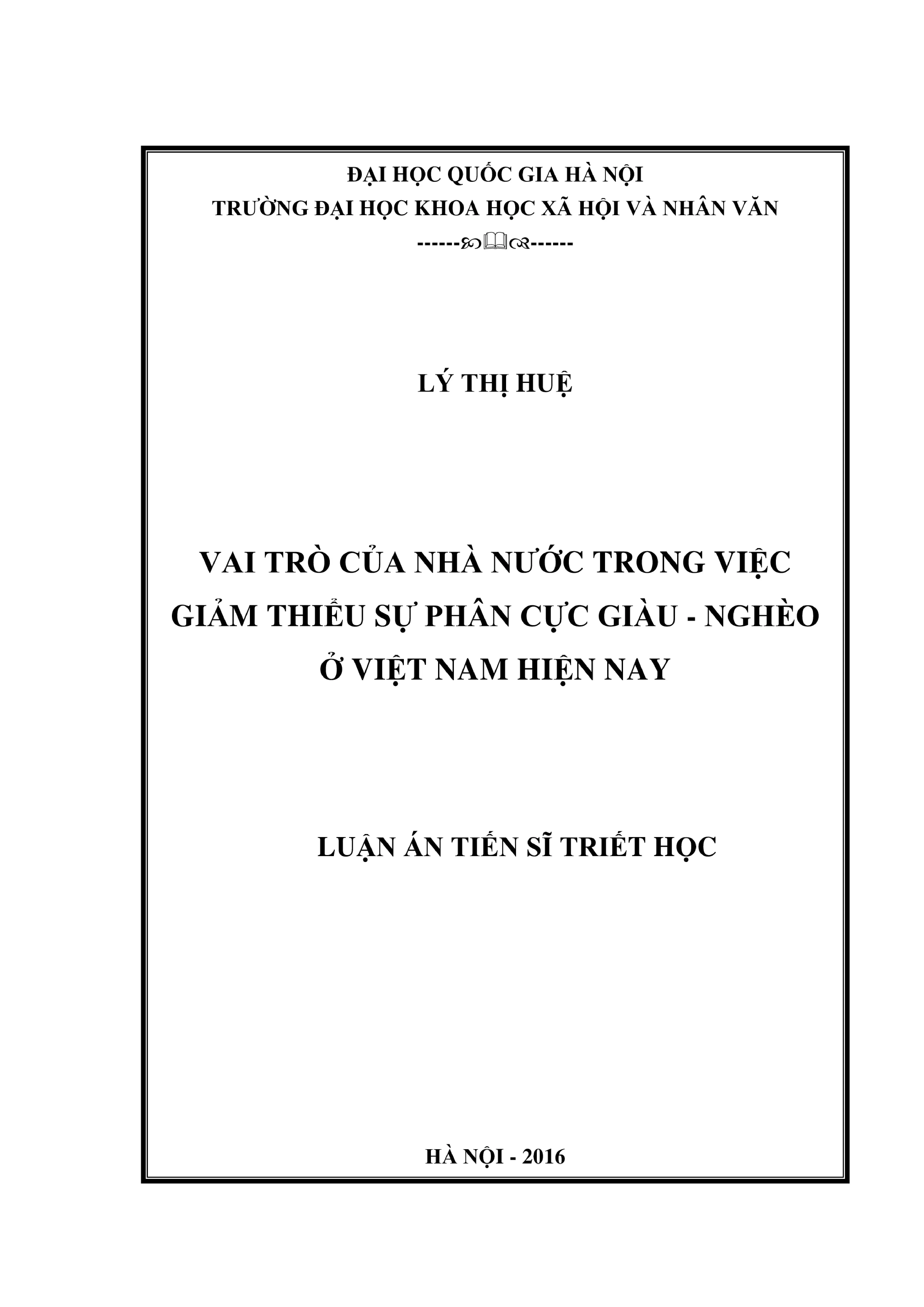 Luận án tiến sĩ triết học vai trò của nhà nước trong việc gi