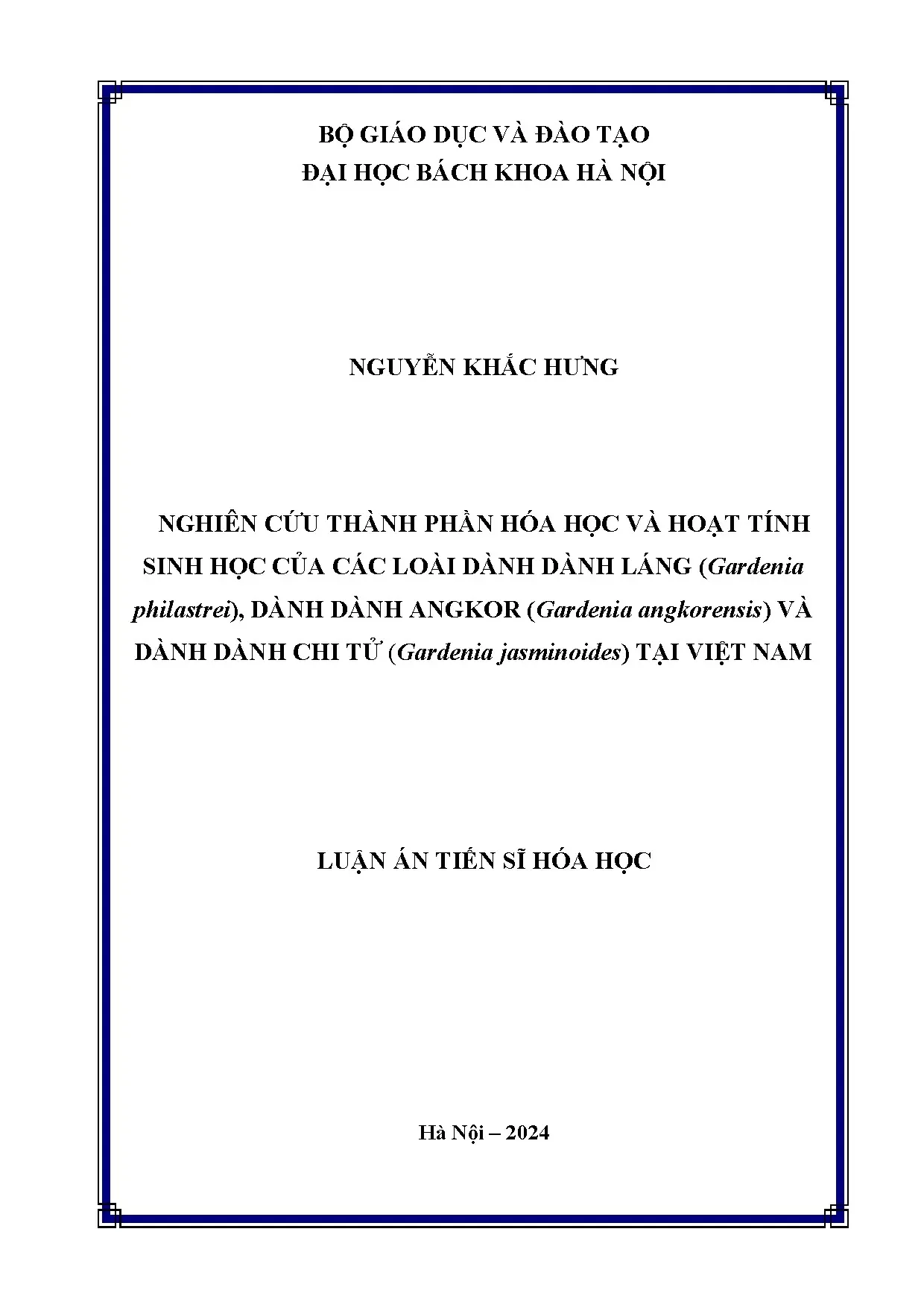 Nghiên cứu thành phần hóa học và hoạt tính sinh học