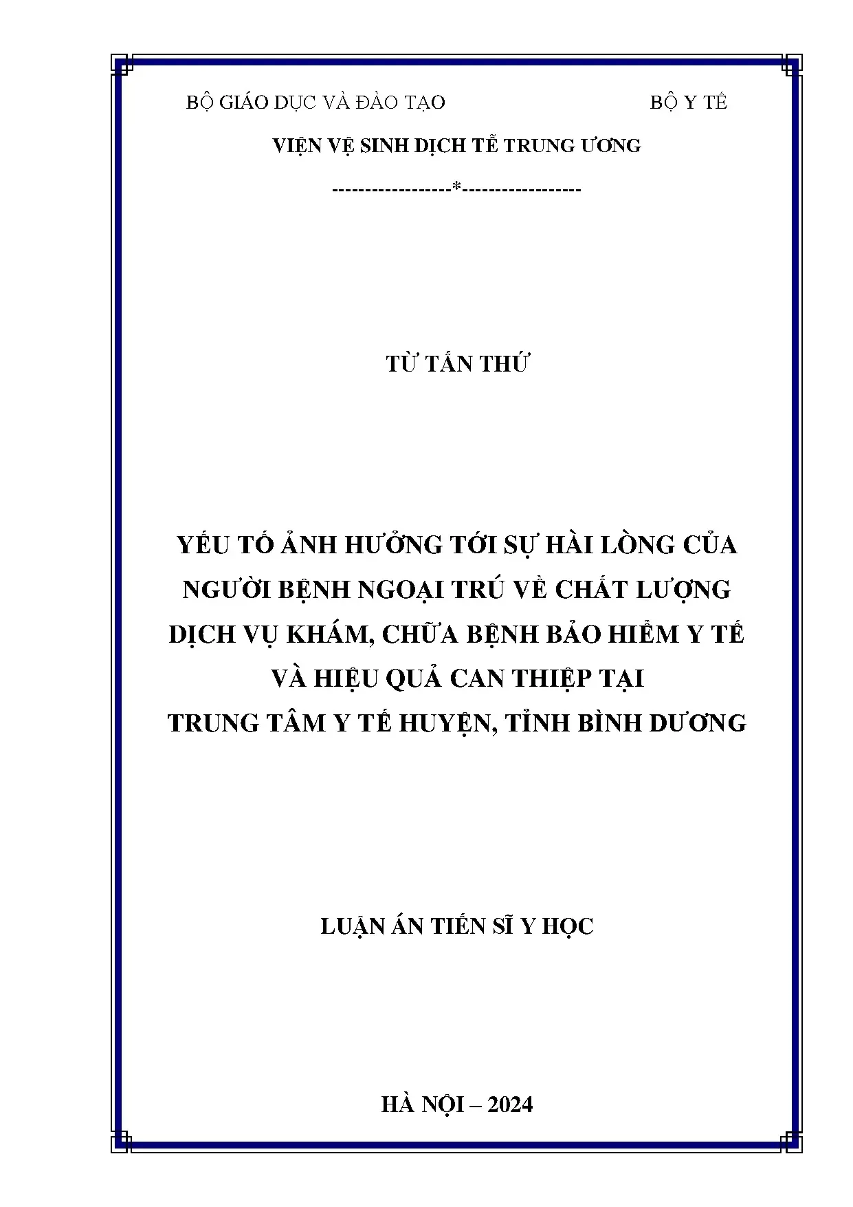Hài lòng người bệnh ngoại trú, BHYT Bình Dương