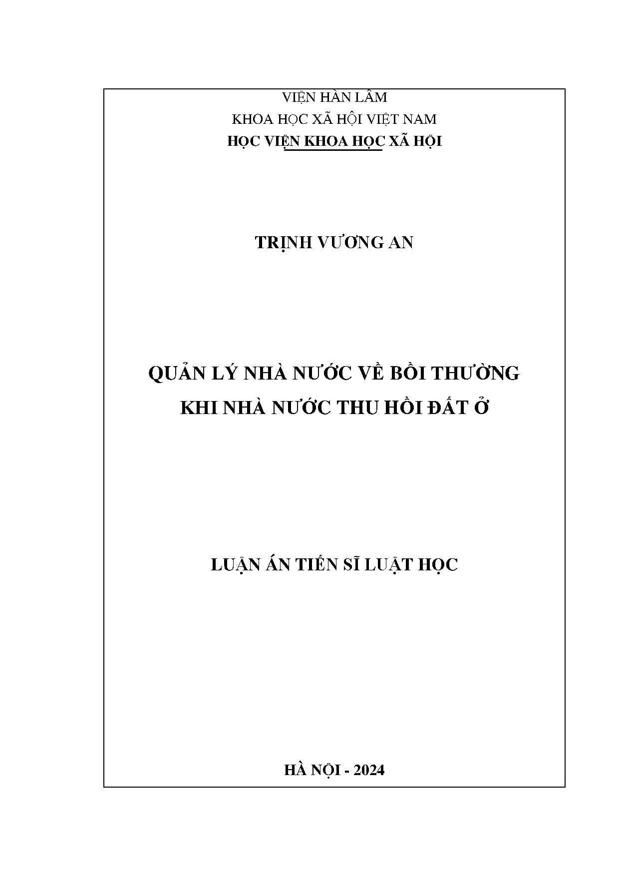 Quản lý bồi thường thu hồi đất ở tại Việt Nam