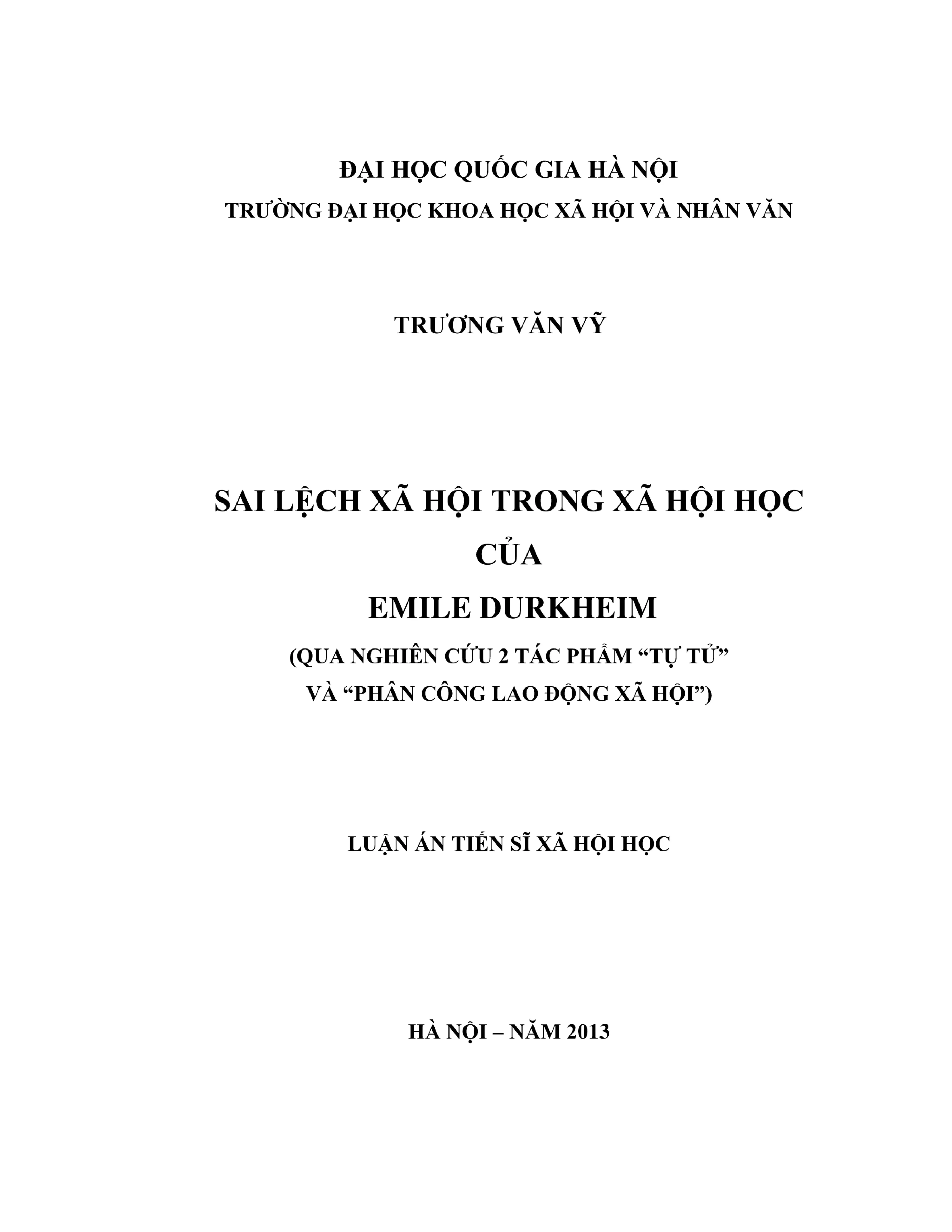 Luận án tiến sĩ xã hội học sai lệch xã hội trong xã hội học