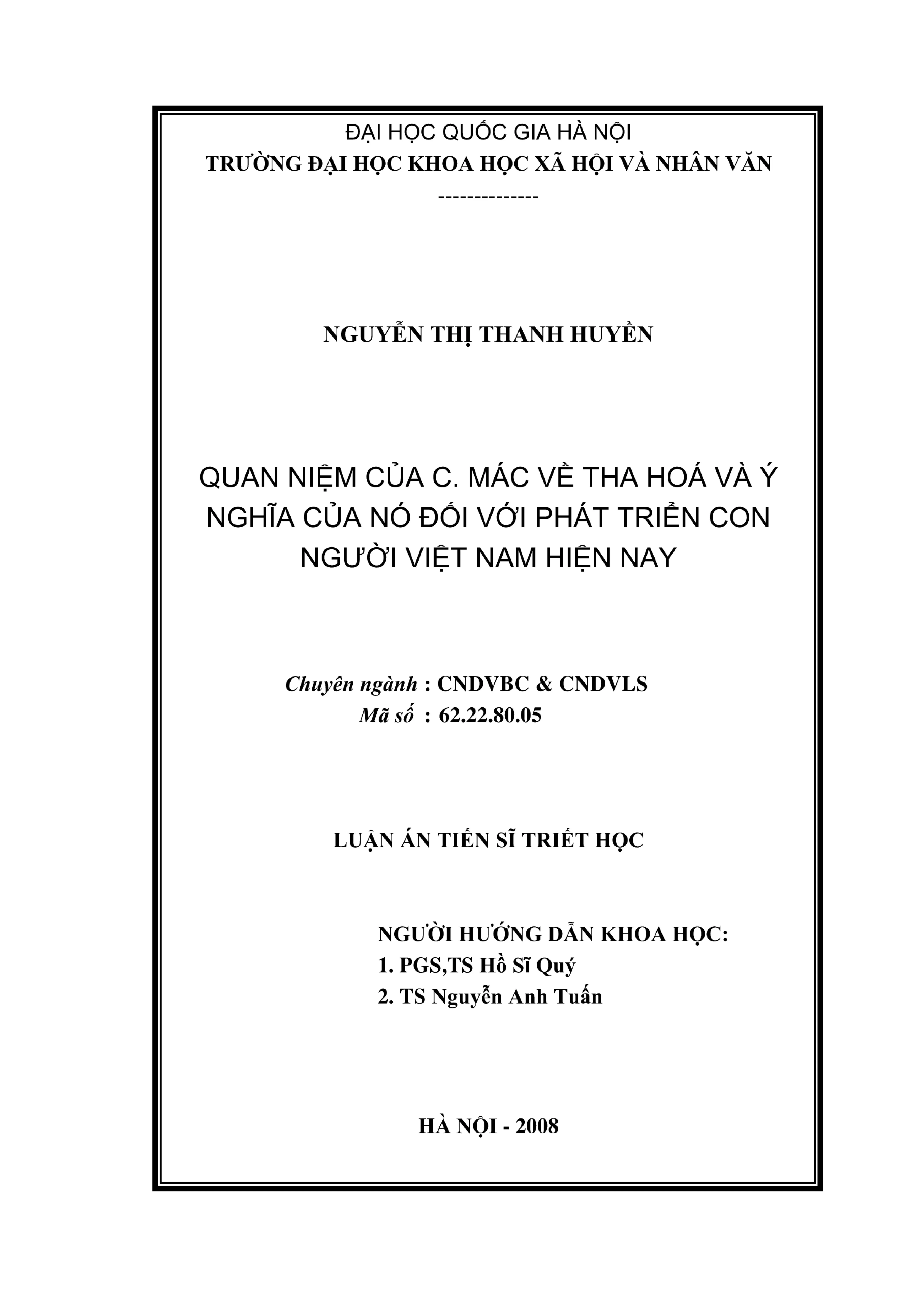 Quan niệm của C. Mác về tha hóa và phát triển con người
