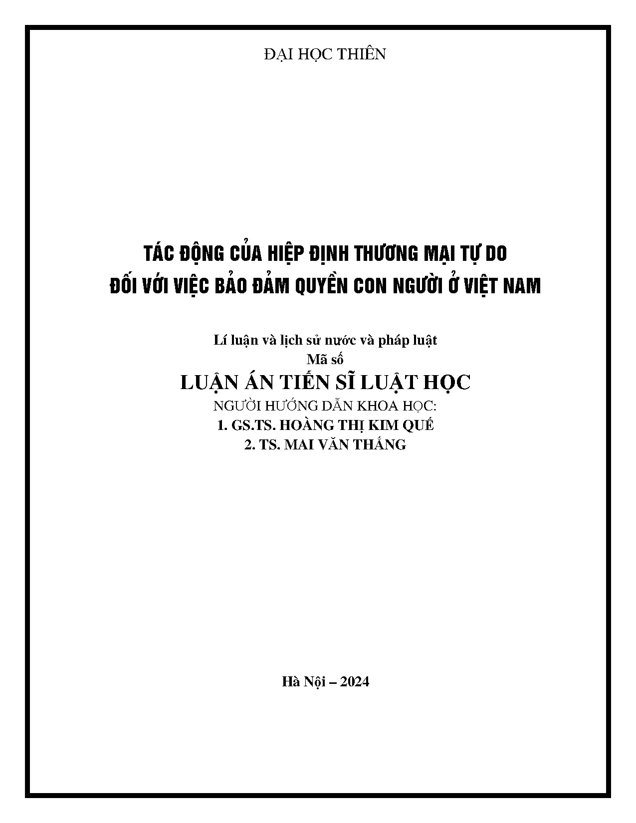 Tác động của hiệp định thương mại tự do đối với việc đảm bảo