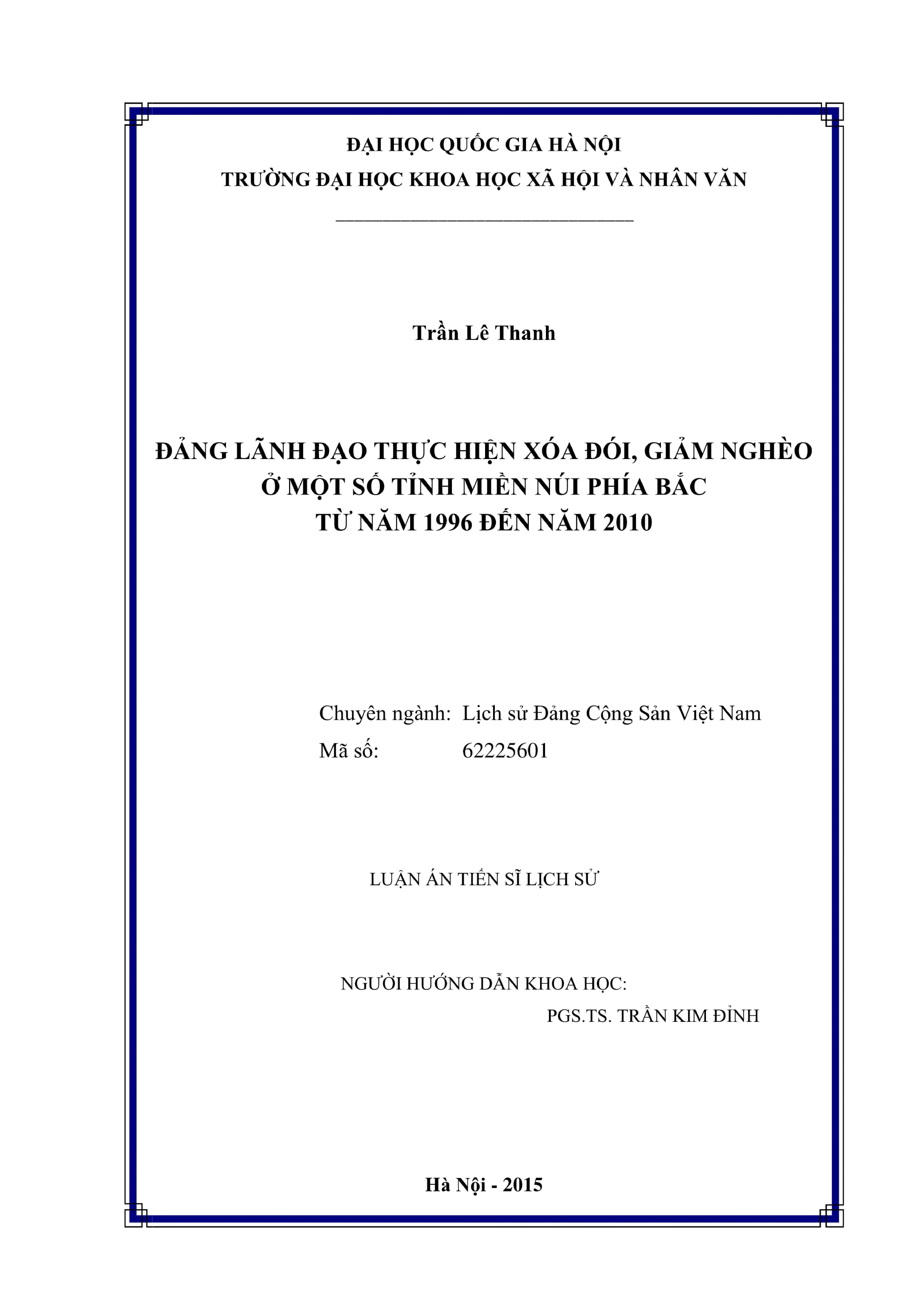 Lịch sử Đảng lãnh đạo xóa đói giảm nghèo miền núi Bắc (1996-2010)