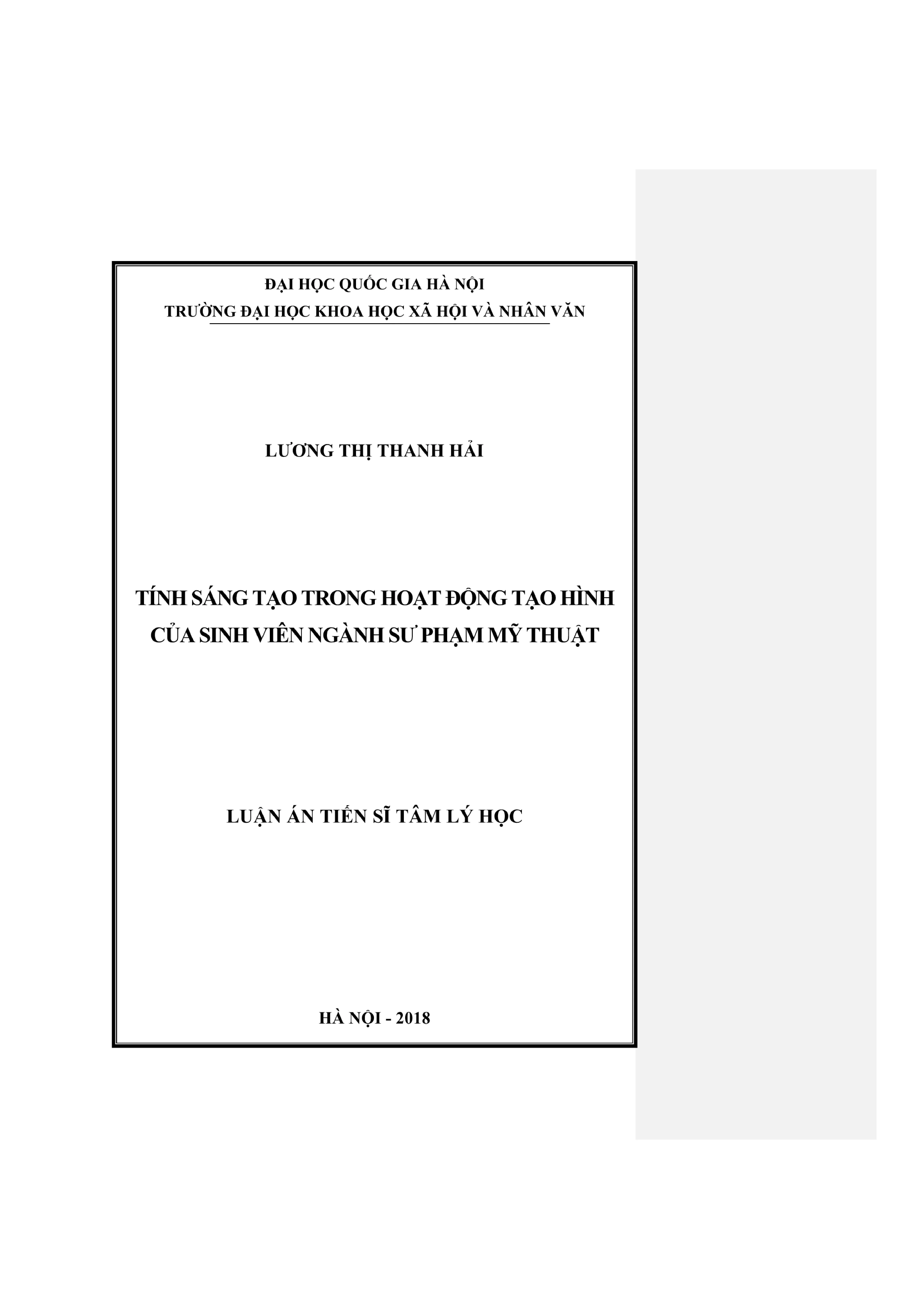 Tính sáng tạo trong hoạt động tạo hình sinh viên sư phạm mỹ thuật