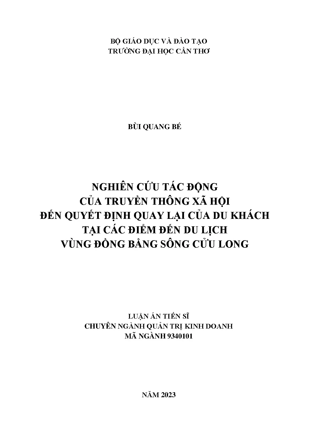 Tác động truyền thông xã hội đến quyết định du khách
