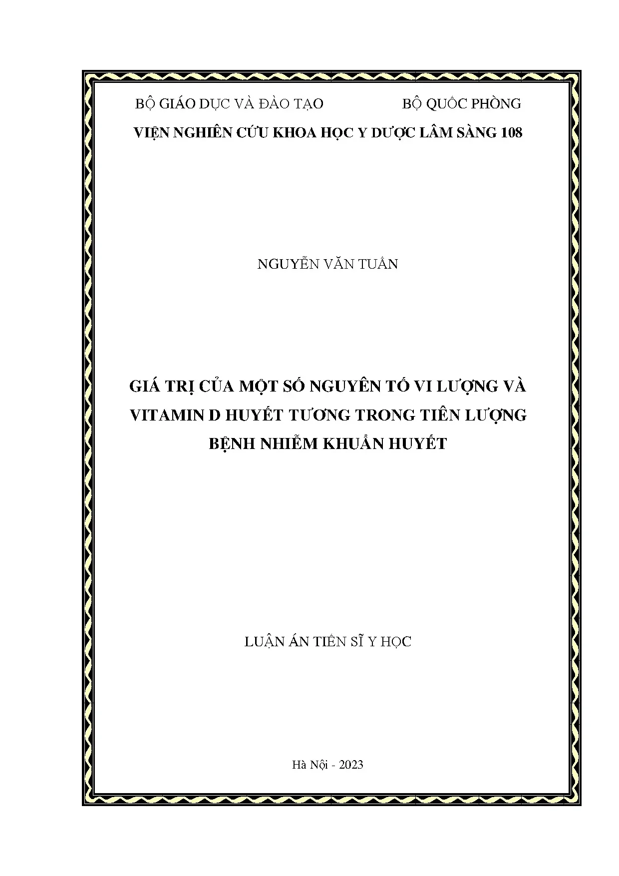 Luận án tiến sĩ giá trị của một số nguyên tố vi lượng và vit