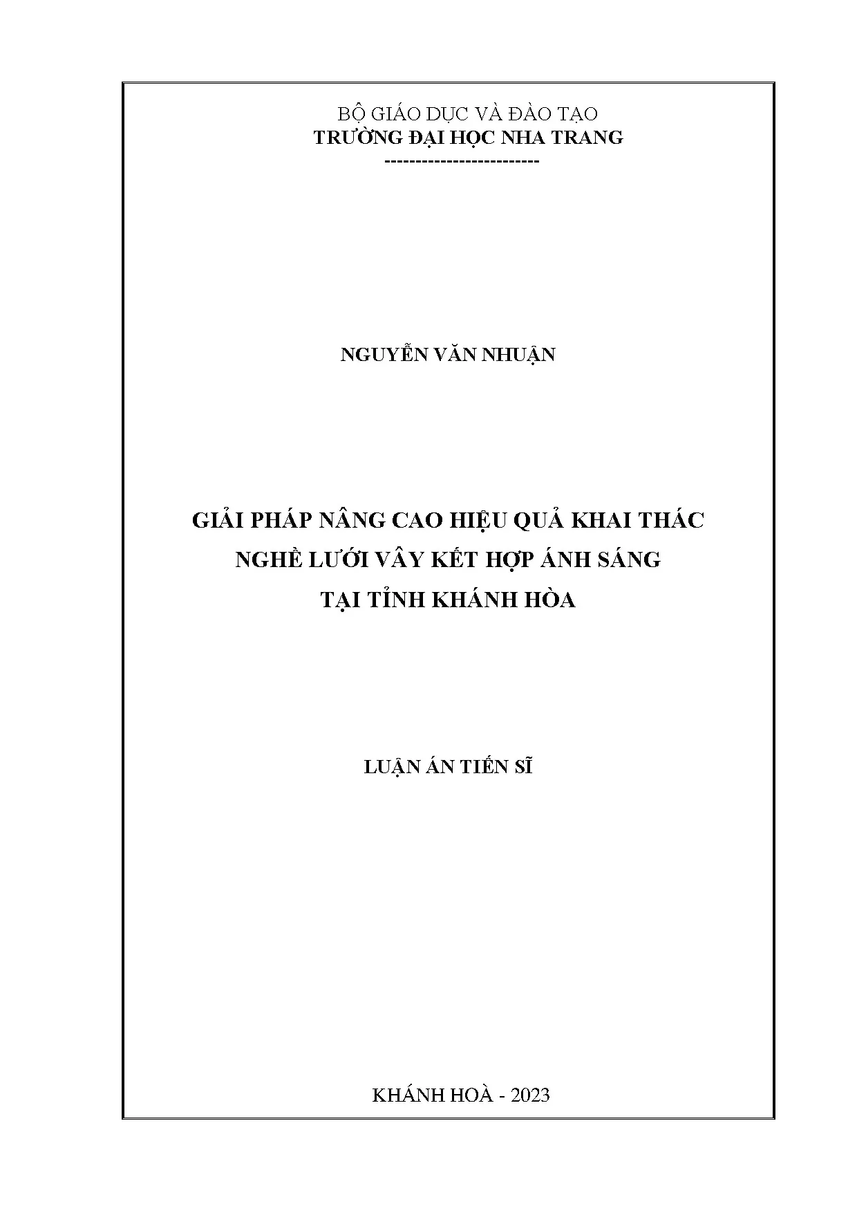 Giải pháp nâng cao hiệu quả nghề lưới vây ánh sáng Khánh Hòa