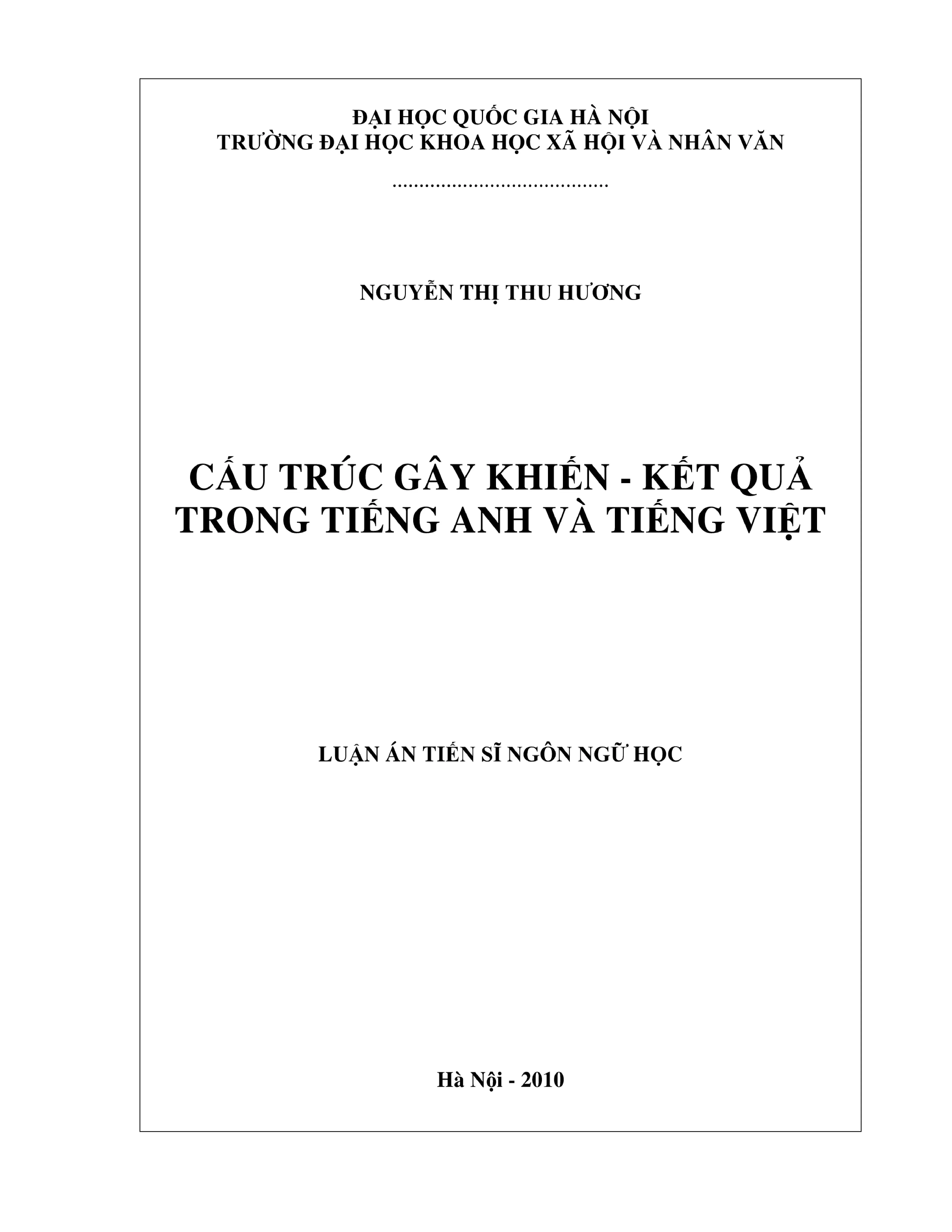 Luận án tiến sĩ ngôn ngữ học cấu trúc gây khiến kết quả tron