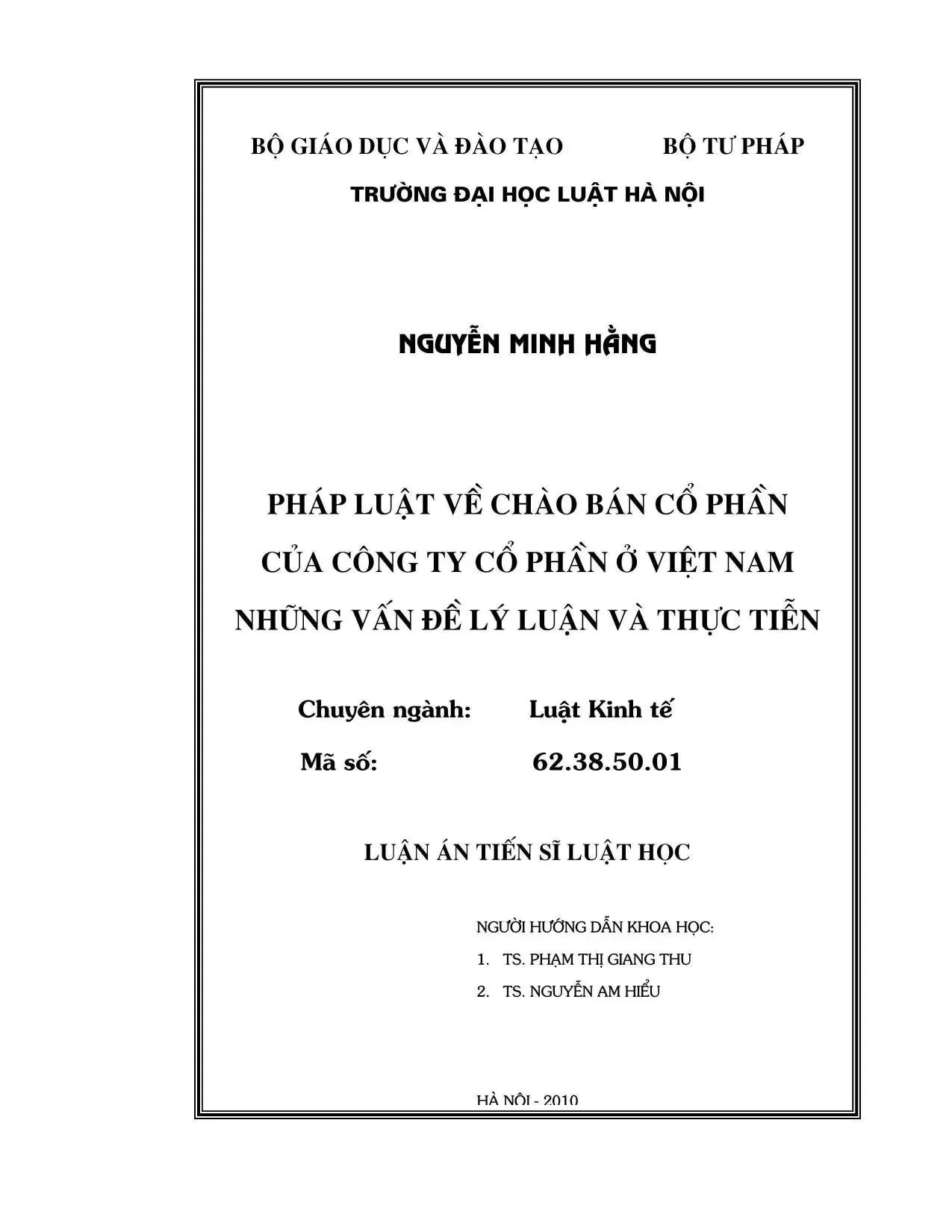 Luận án tiến sĩ luật học pháp luật về chào bán cổ phần của c