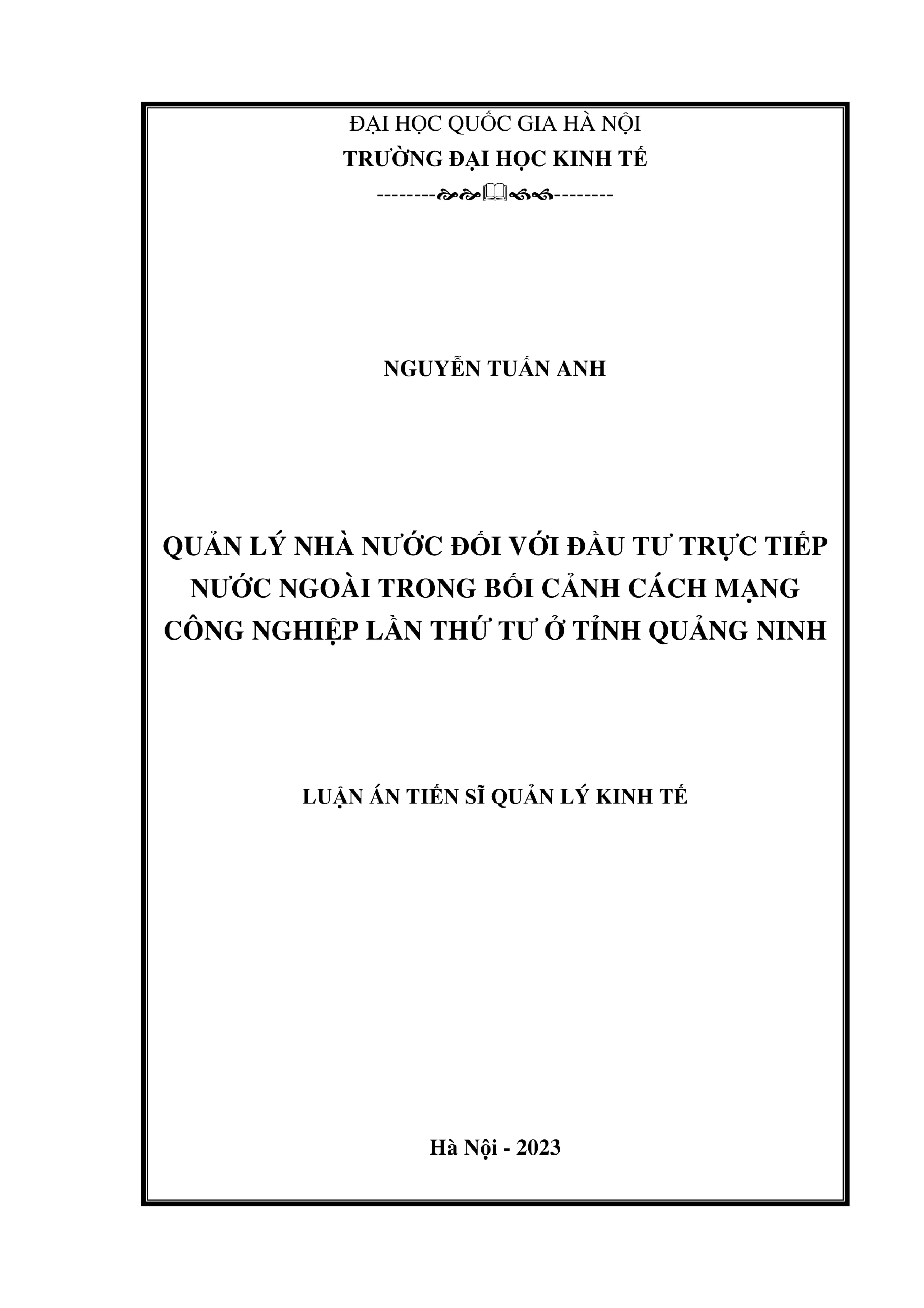 Quản lý nhà nước đối với FDI tại Quảng Ninh 4.0