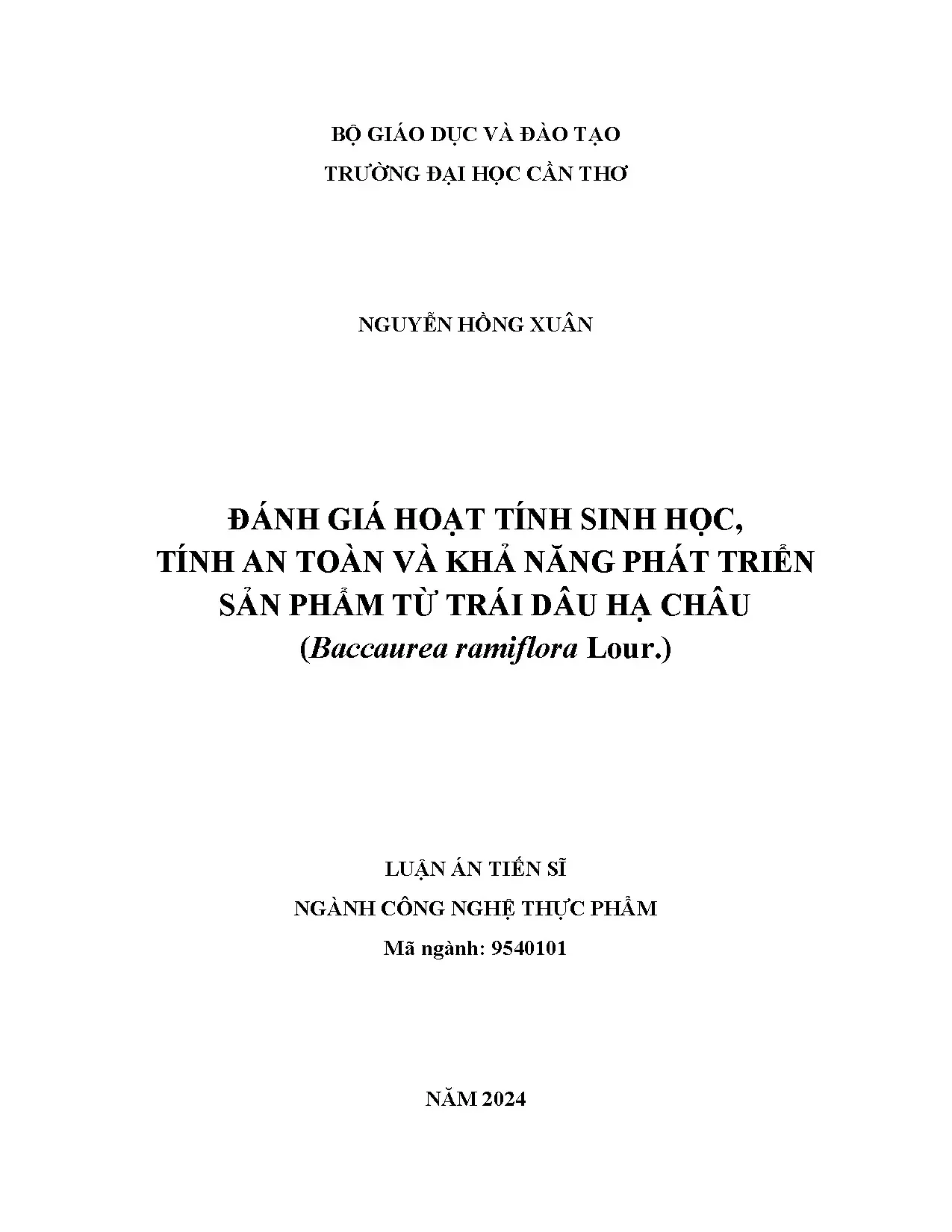 Đánh giá hoạt tính sinh học tính an toàn và khả năng phát tr