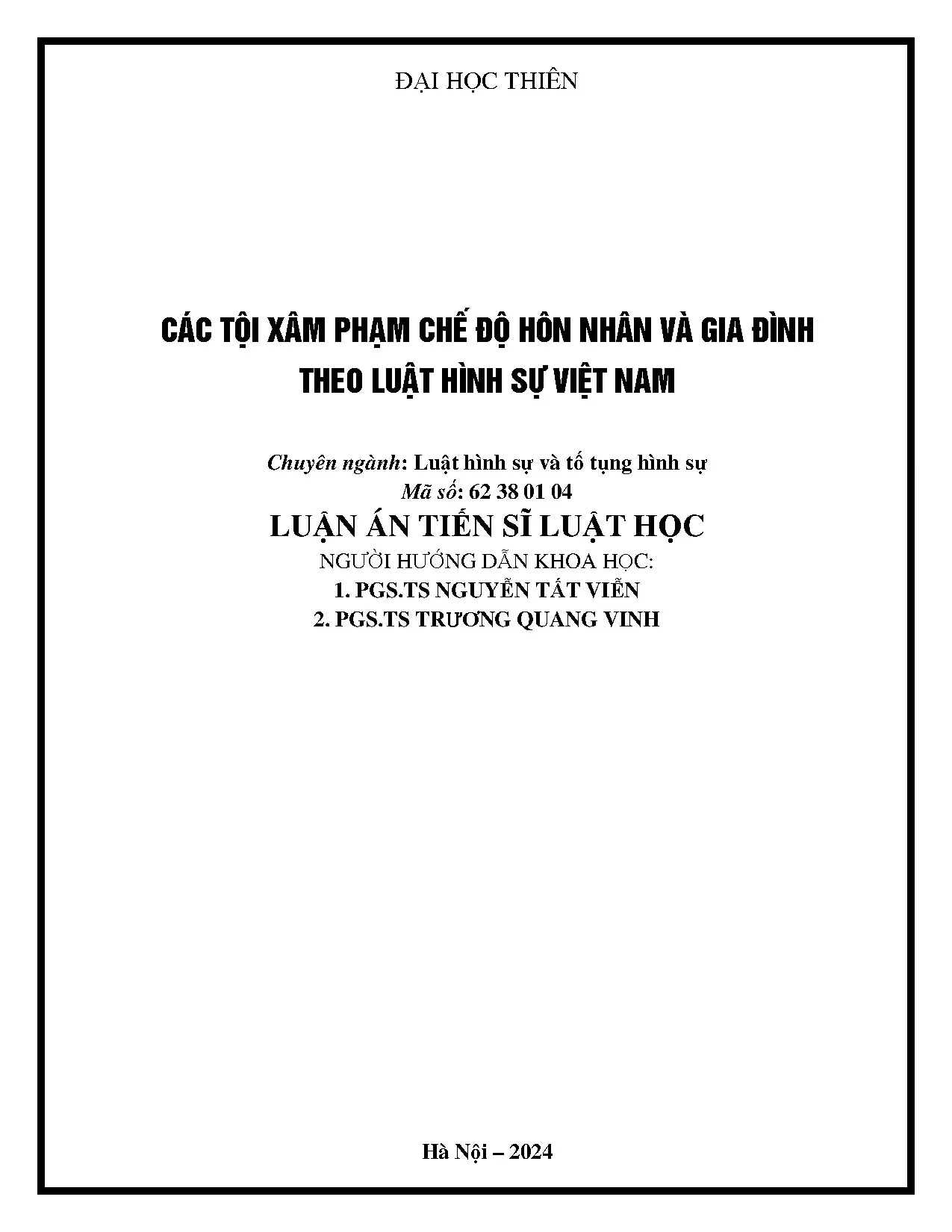 Tội xâm phạm chế độ hôn nhân và gia đình
