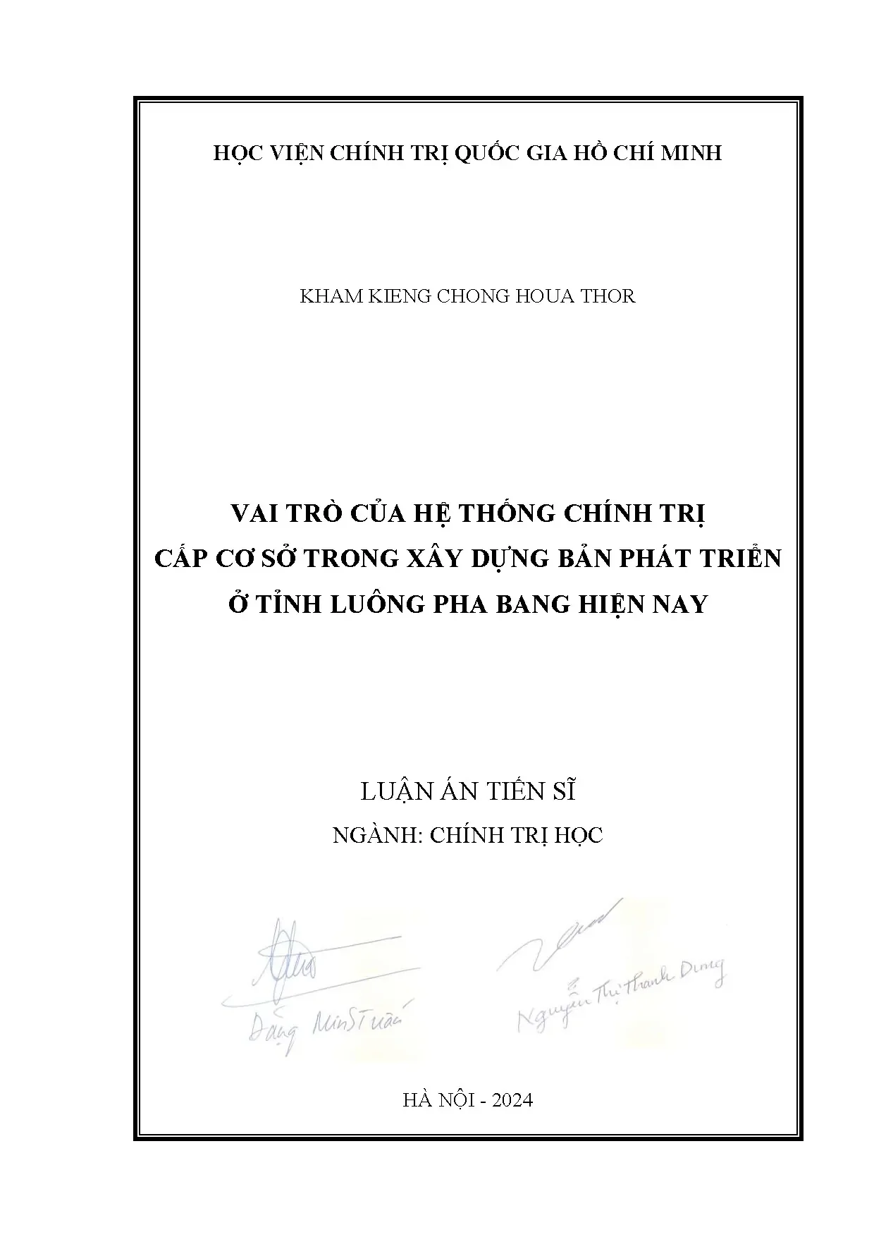 Vai trò hệ thống chính trị cơ sở xây dựng bản phát triển Luông Pha Bang, Lào
