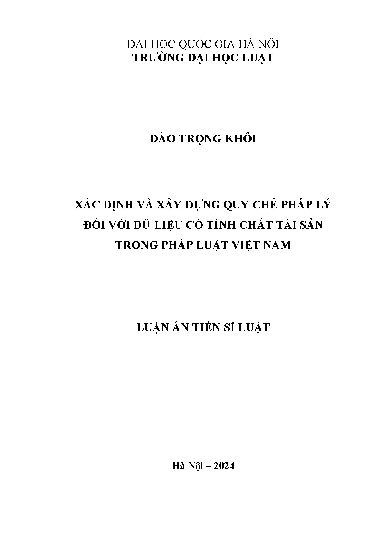 Xây dựng quy chế pháp lý cho dữ liệu tài sản tại Việt Nam