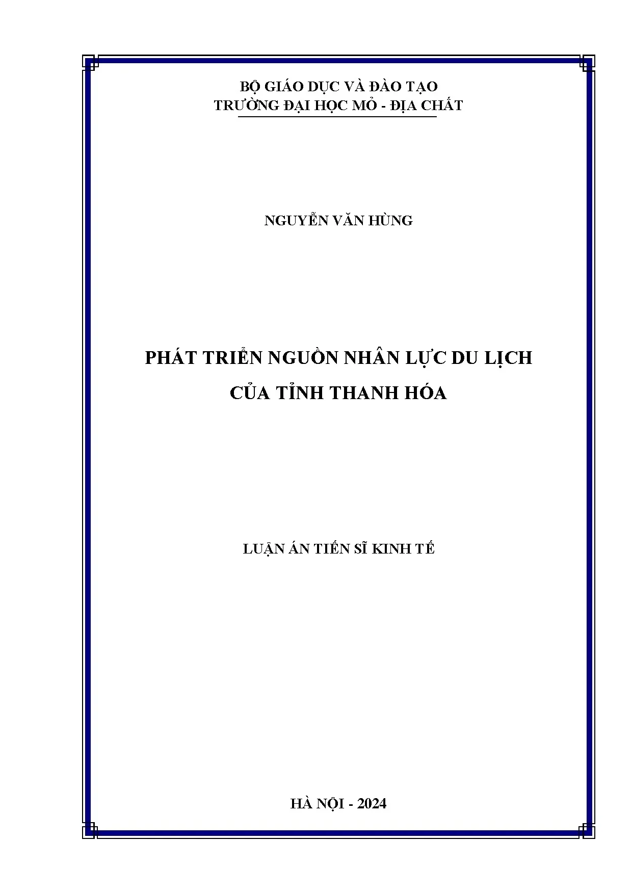 Phát triển nguồn nhân lực du lịch của tỉnh thanh hóa
