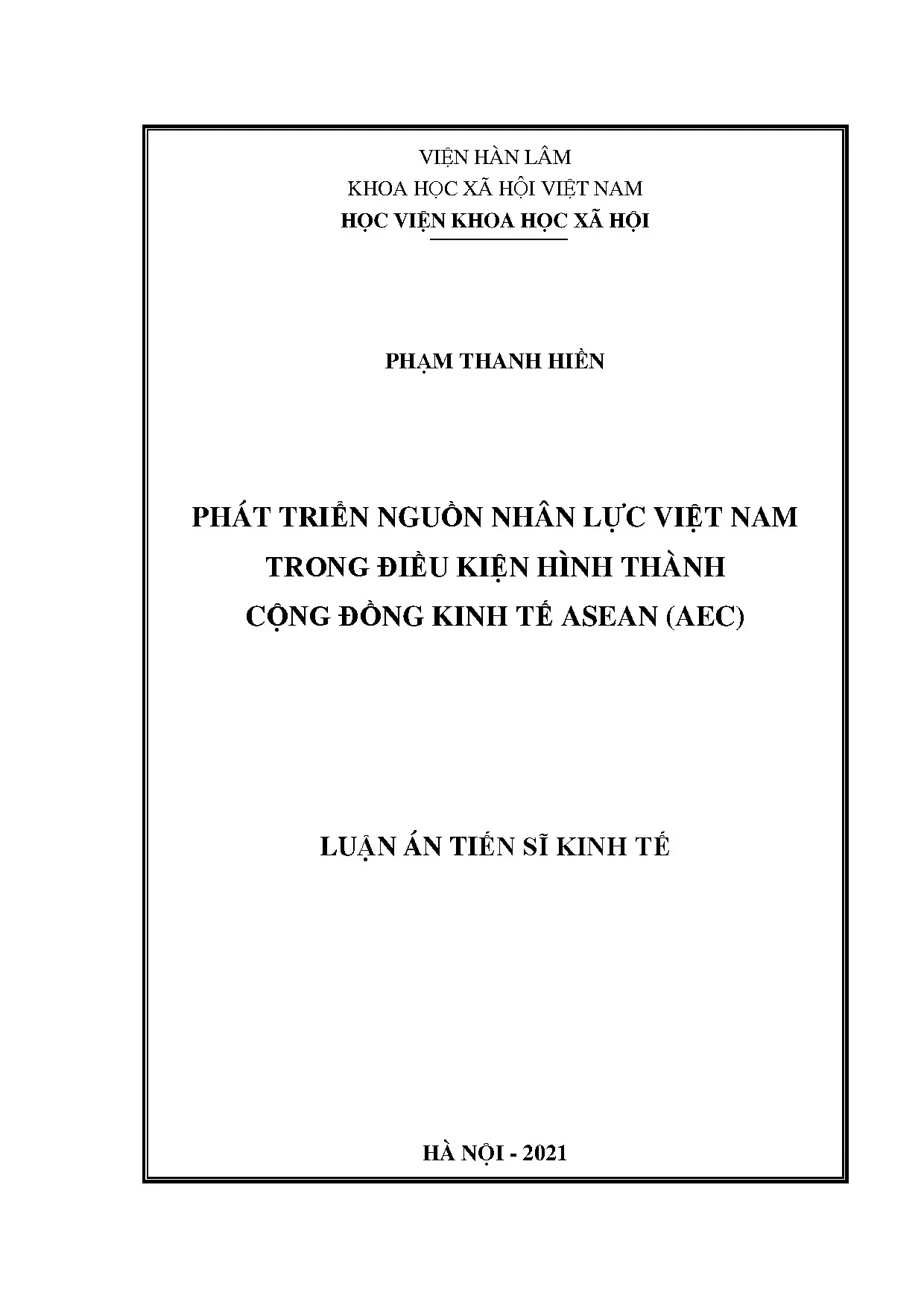 Phát triển nguồn nhân lực việt nam trong điều kiện hình thàn