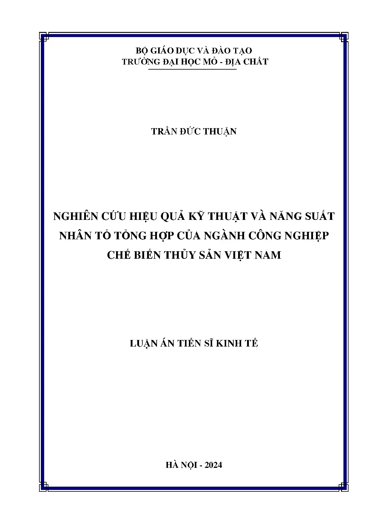 Nghiên cứu hiệu quả kỹ thuật và năng suất nhân tố tổng hợp c