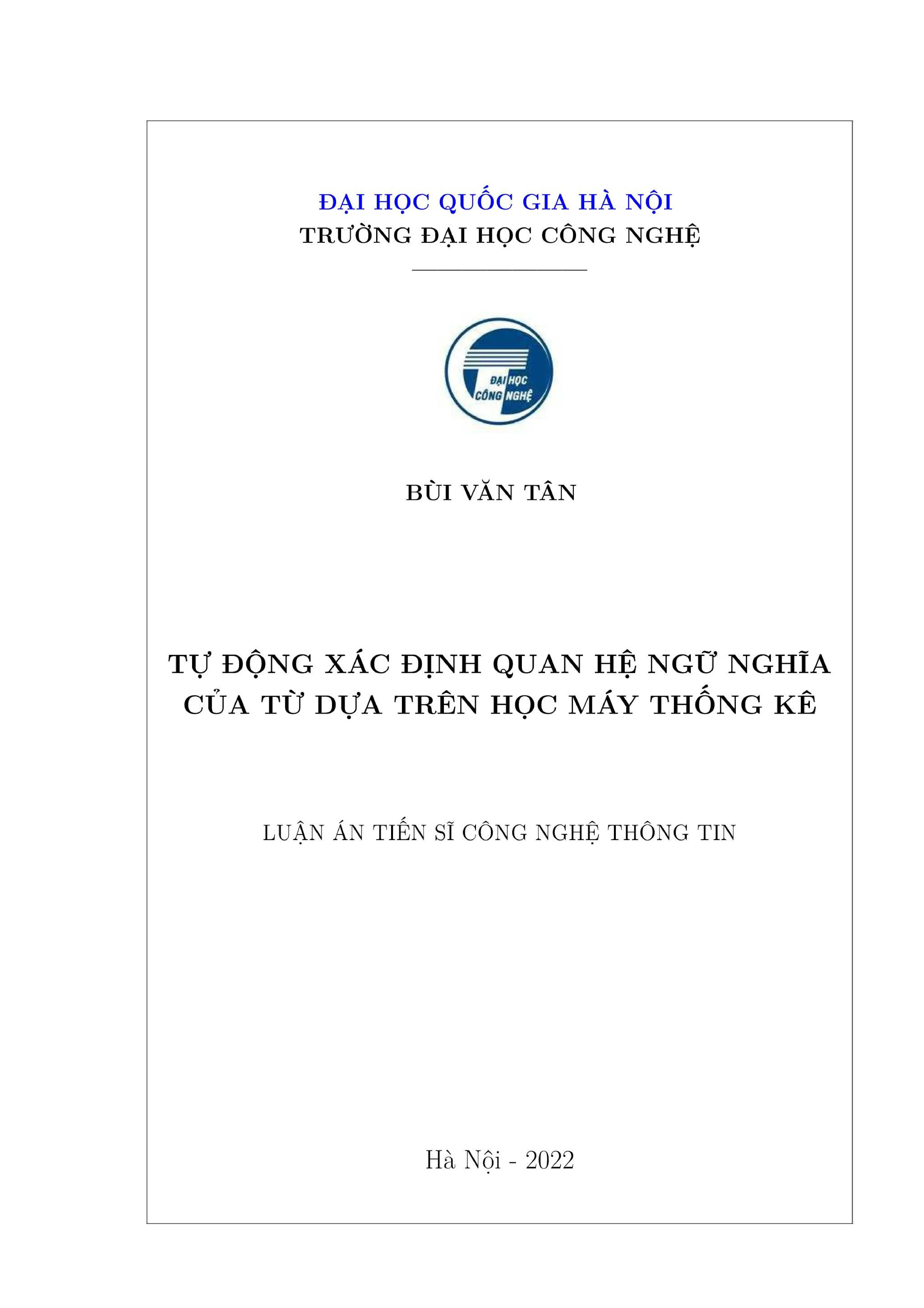 Tự động xác định quan hệ ngữ nghĩa từ trong học máy