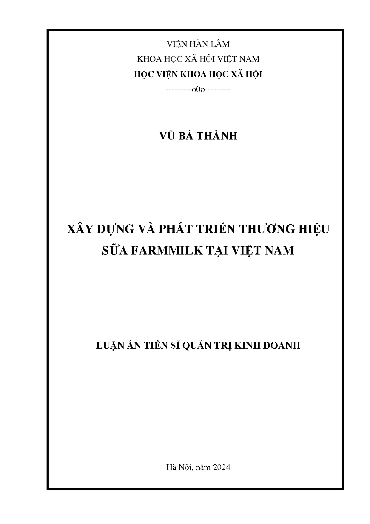 Xây dựng và phát triển thương hiệu sữa Farmmilk