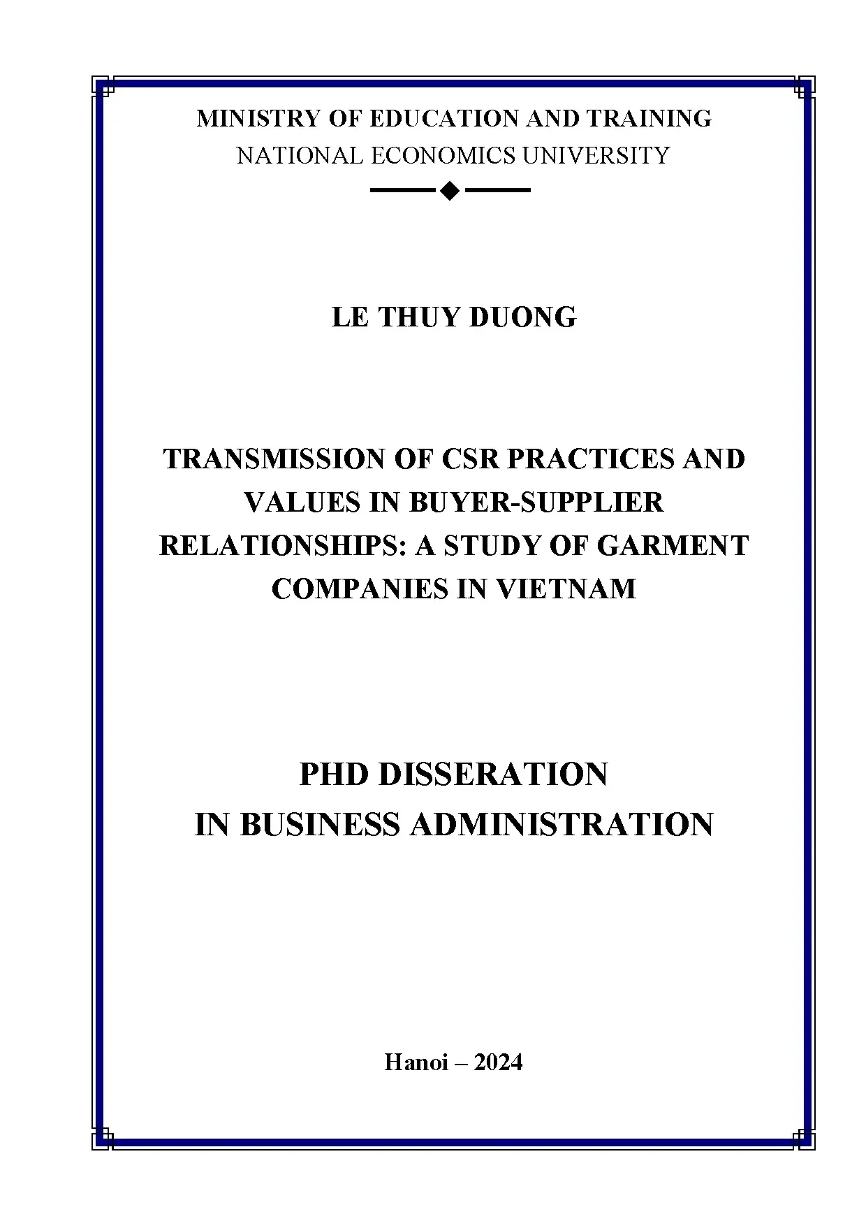 Transmission of csr practices and values in buyer supplier r