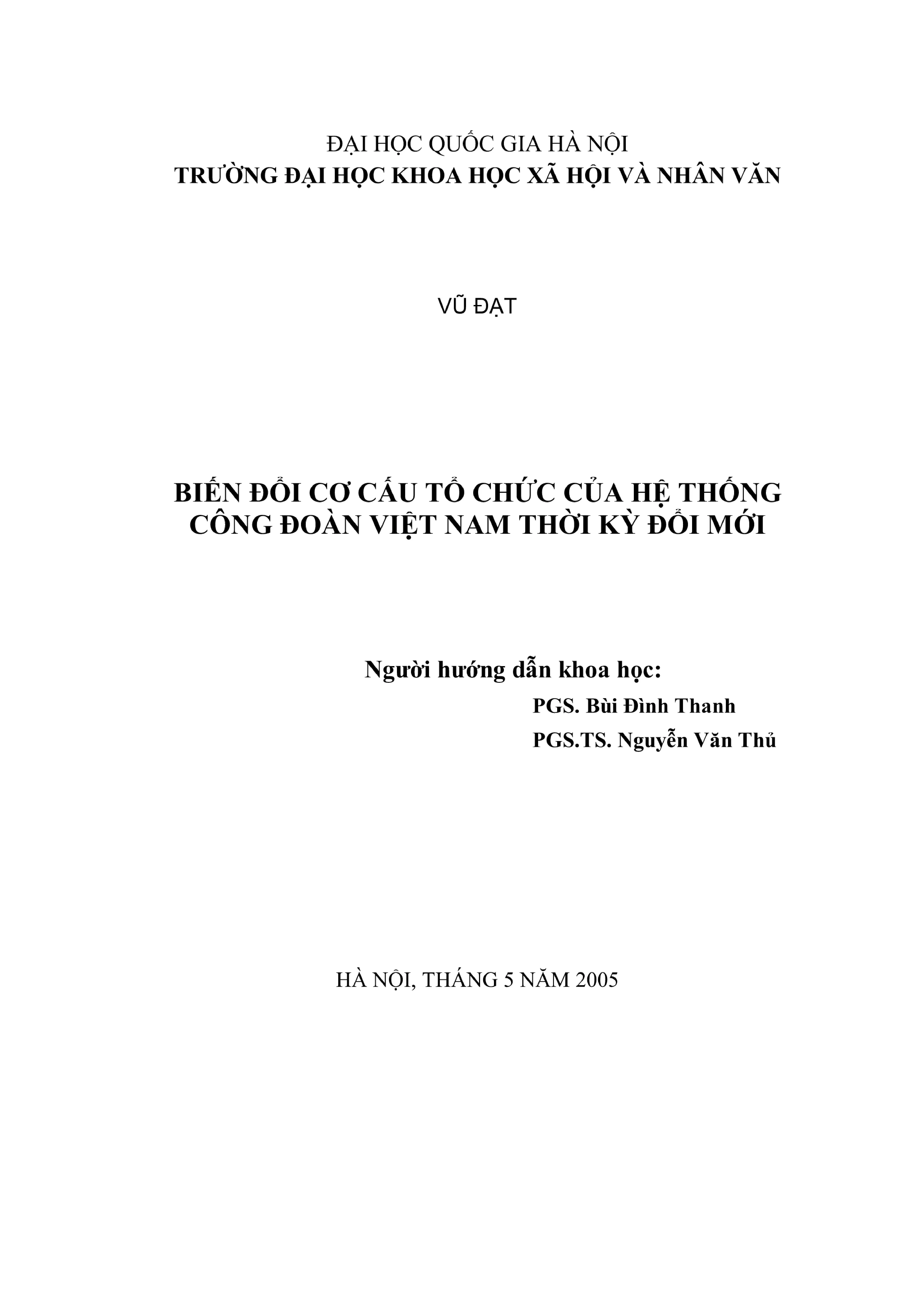 Luận án tiến sĩ xã hội học biến đổi cơ cấu tổ chức của hệ th