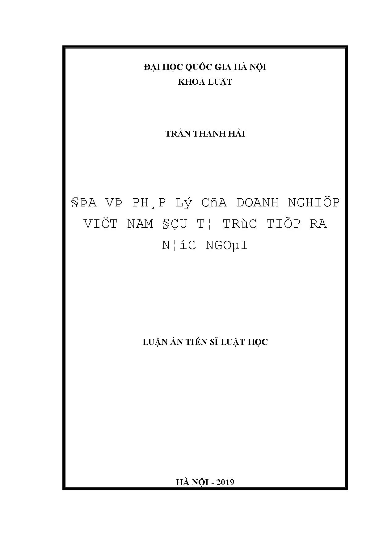 Pháp luật về địa vị pháp lý doanh nghiệp việt nam đầu tư trự