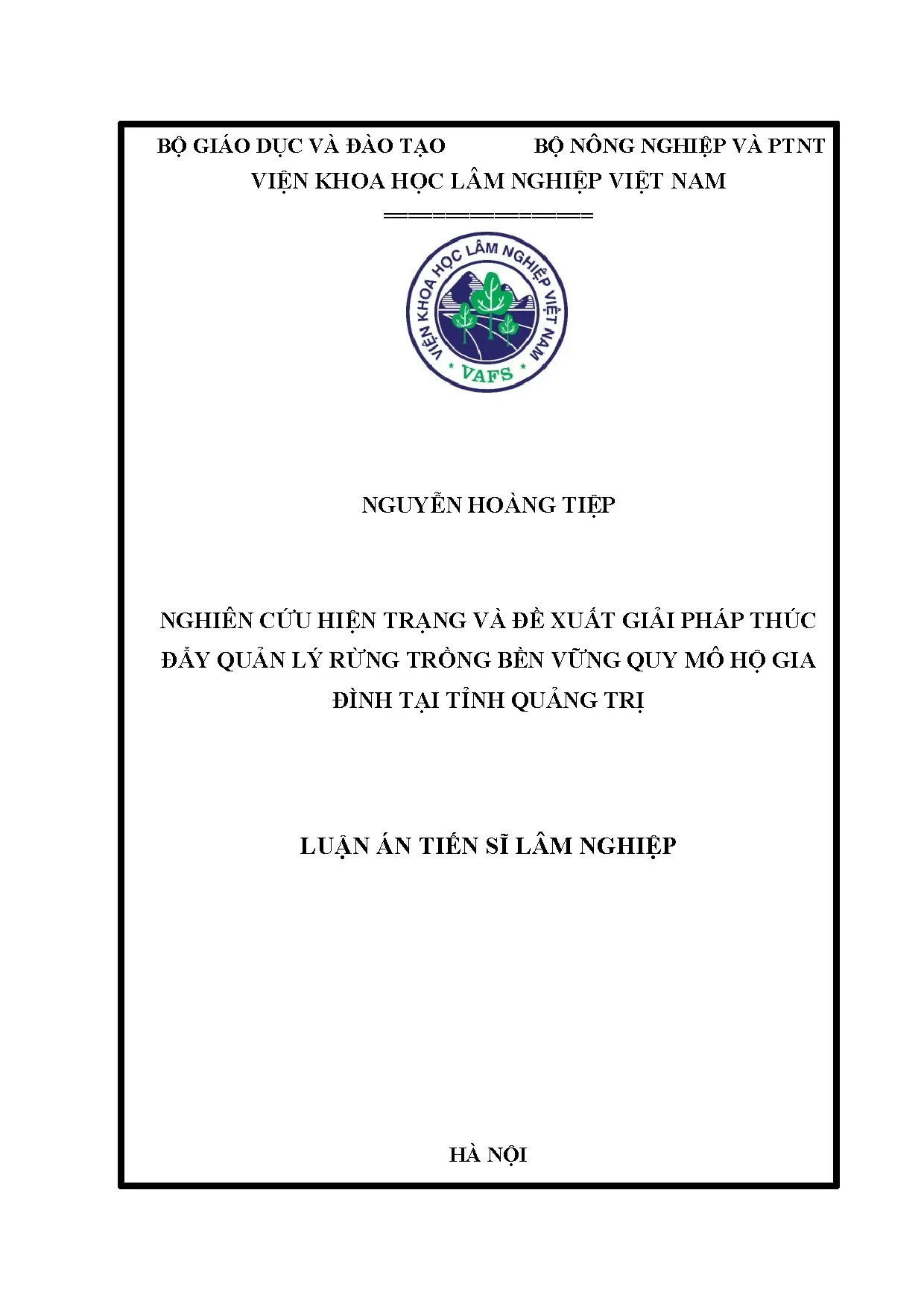 Nghiên cứu & giải pháp quản lý rừng trồng bền vững Quảng Trị