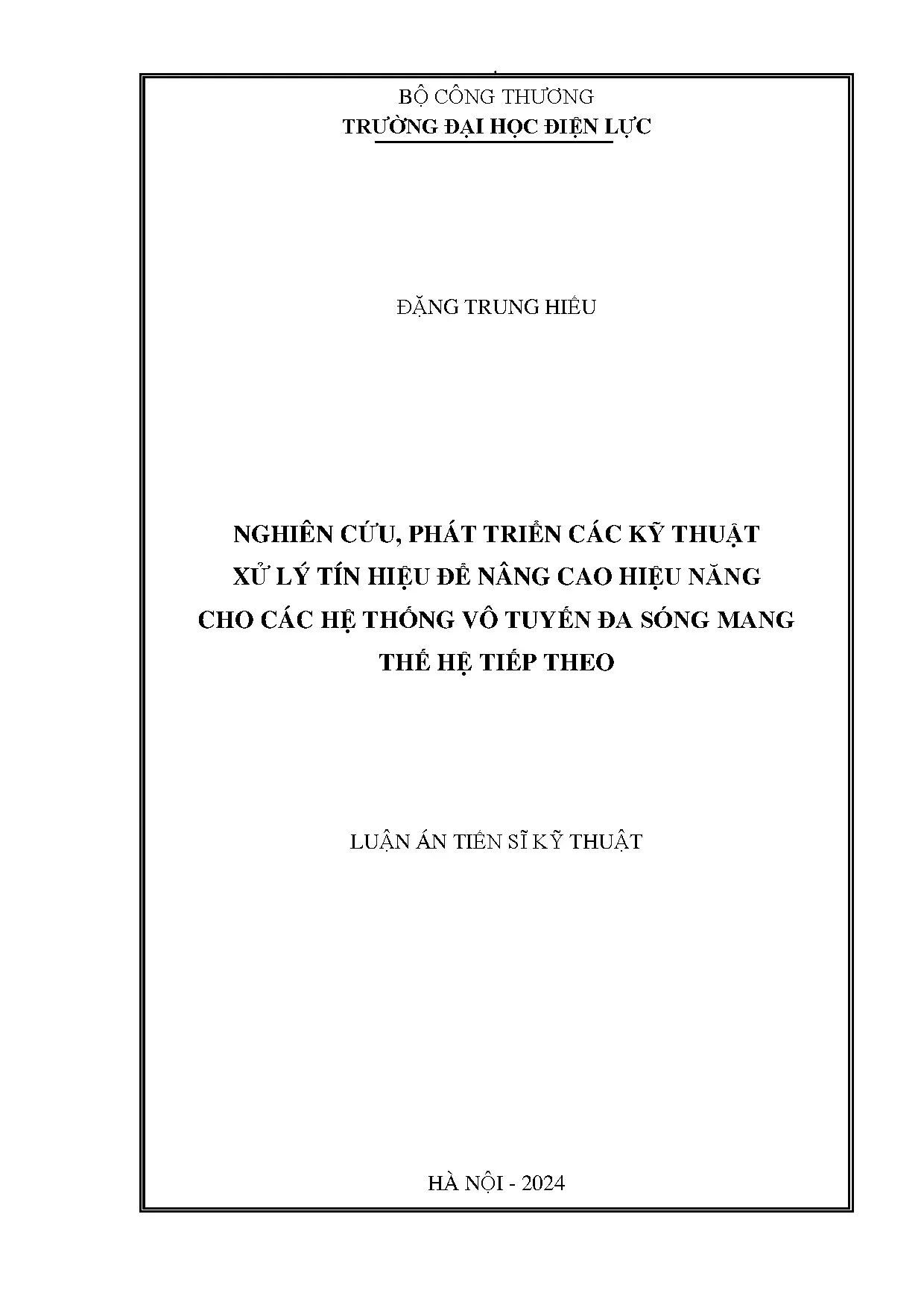 Nghiên cứu phát triển các kĩ thuật xử lý tín hiệu để nâng ca
