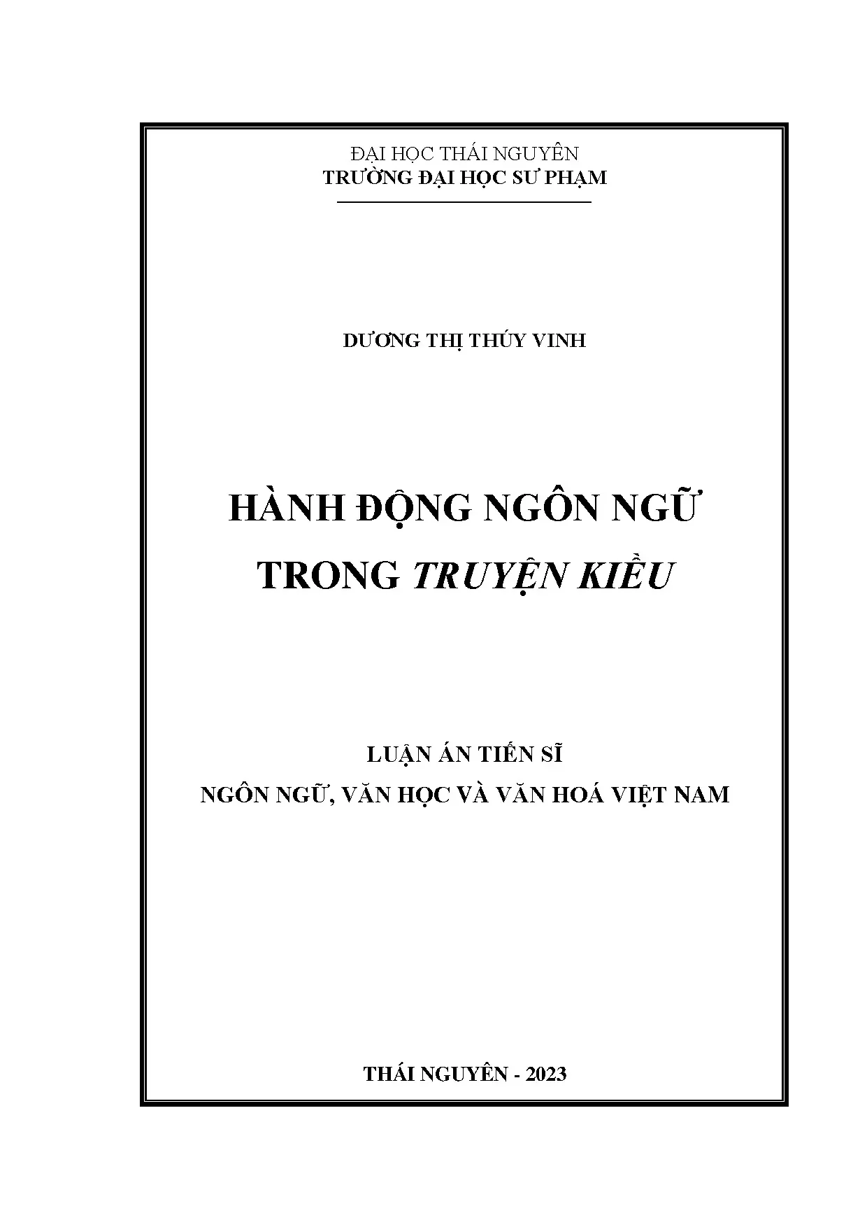 Hành động ngôn ngữ trong Truyện Kiều
