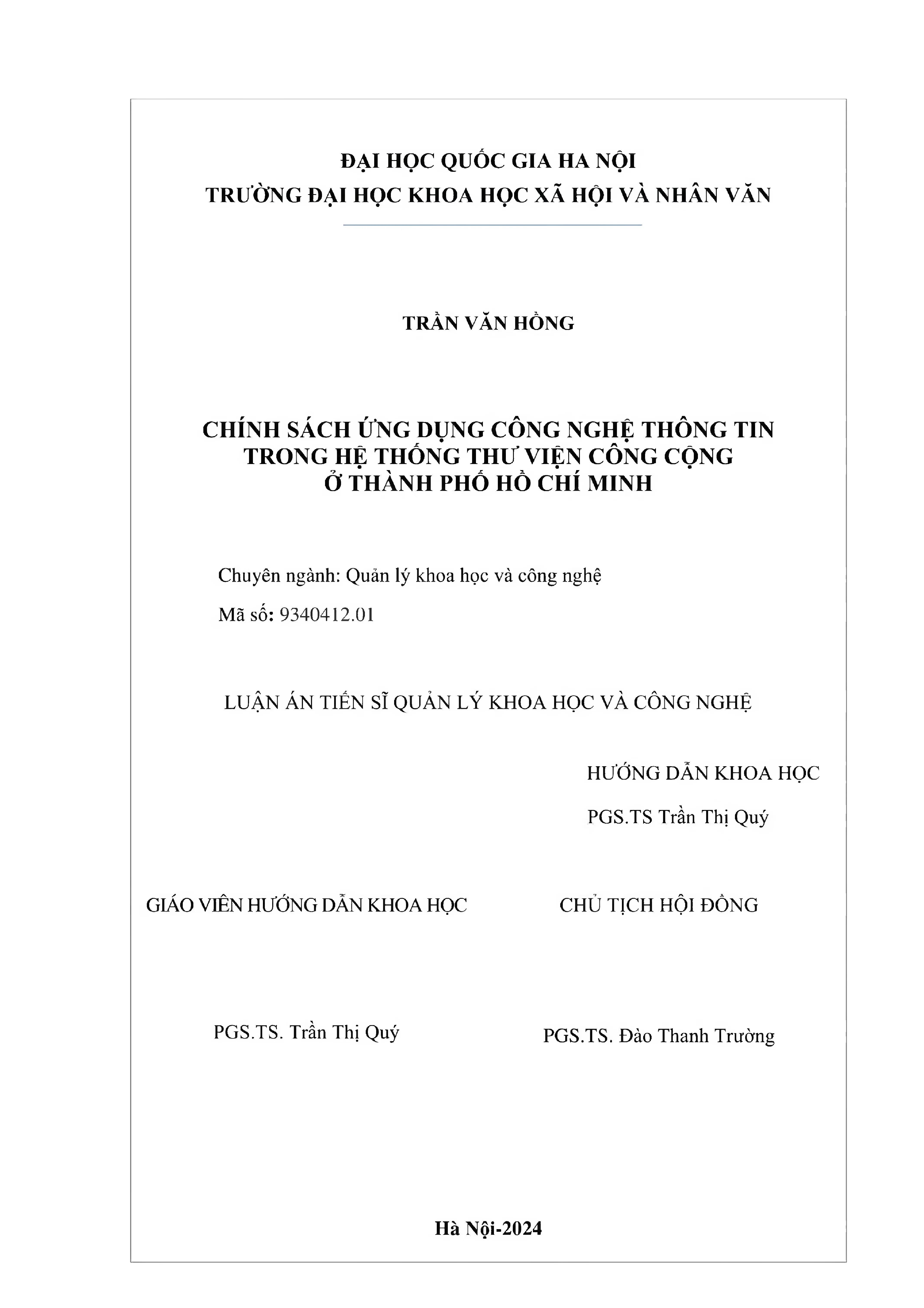 Chính sách ứng dụng công nghệ thông tin trong hệ thống thư v