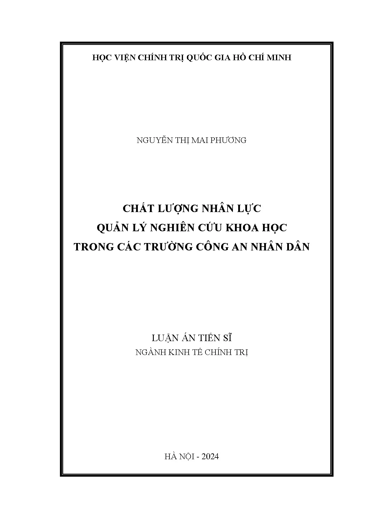 Chất lượng nhân lực quản lý nghiên cứu khoa học trong các tr