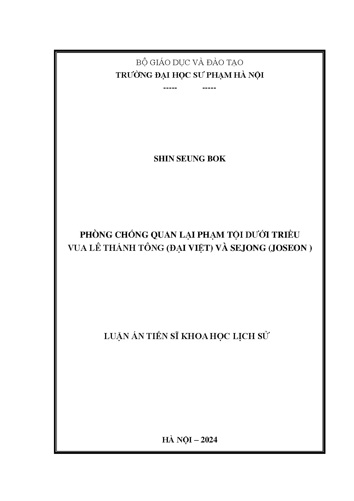 Phòng chống quan lại phạm tội dưới triều vua lê thánh tông đ