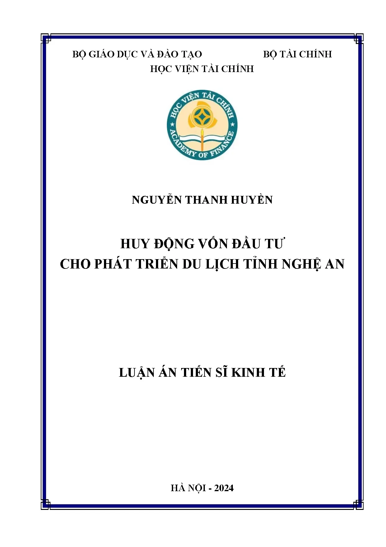 Phát triển du lịch tỉnh Nghệ An thông qua huy động vốn
