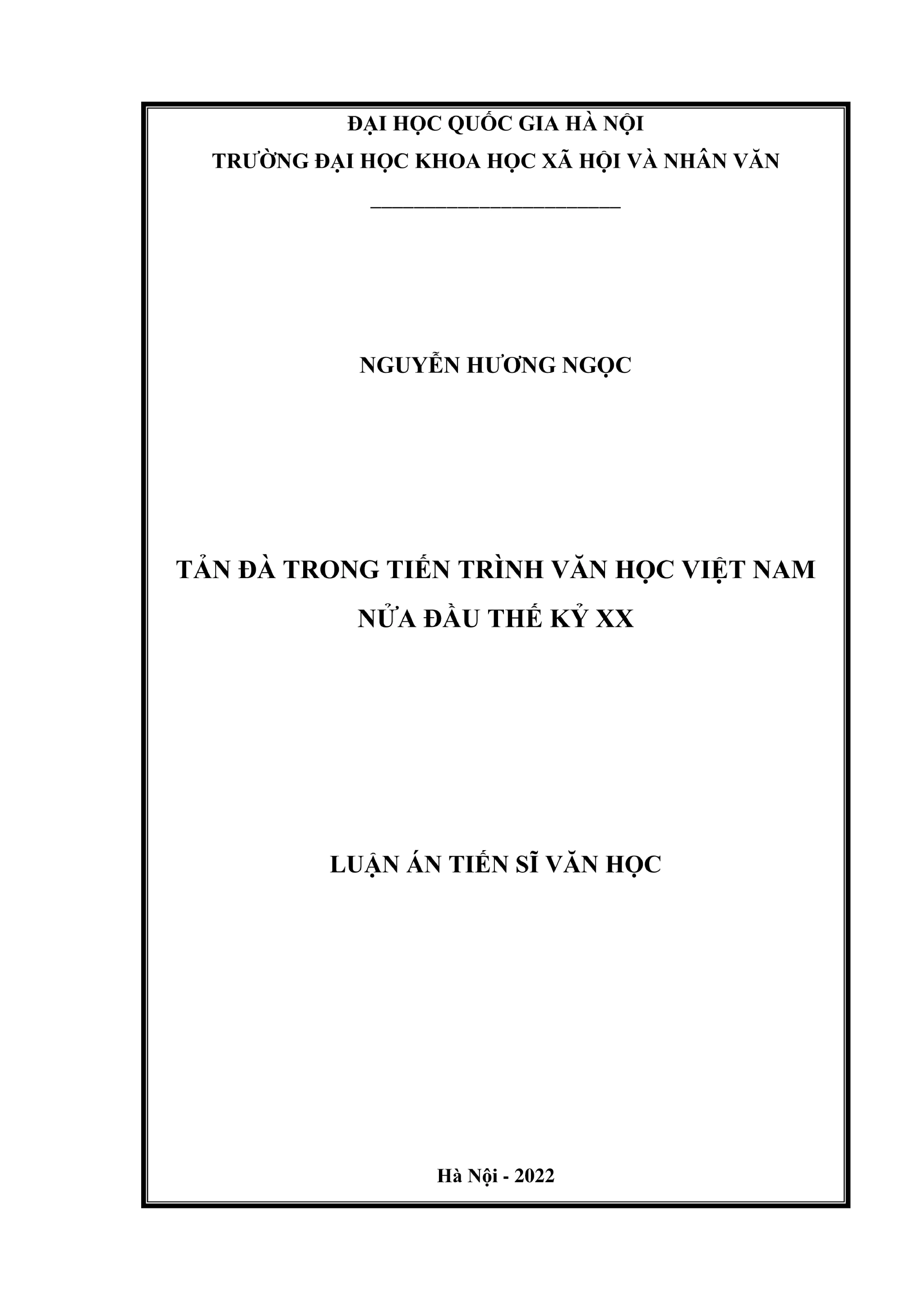 Tản Đà trong tiến trình văn học Việt Nam nửa đầu thế kỷ XX