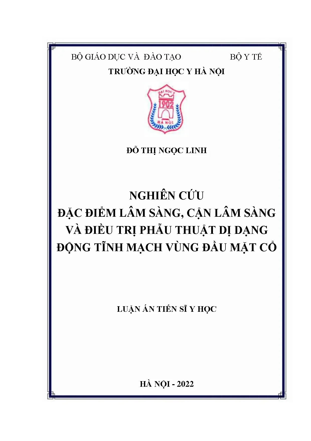 Nghiên cứu đặc điểm lâm sàng và điều trị phẫu thuật dị dạng động tĩnh mạch vùng đầu mặt cổ
