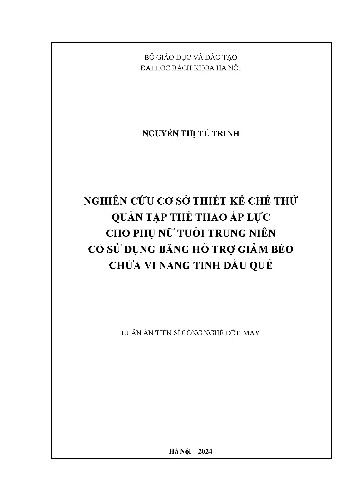 Nghiên cứu thiết kế quần tập thể thao áp lực cho phụ nữ trung niên