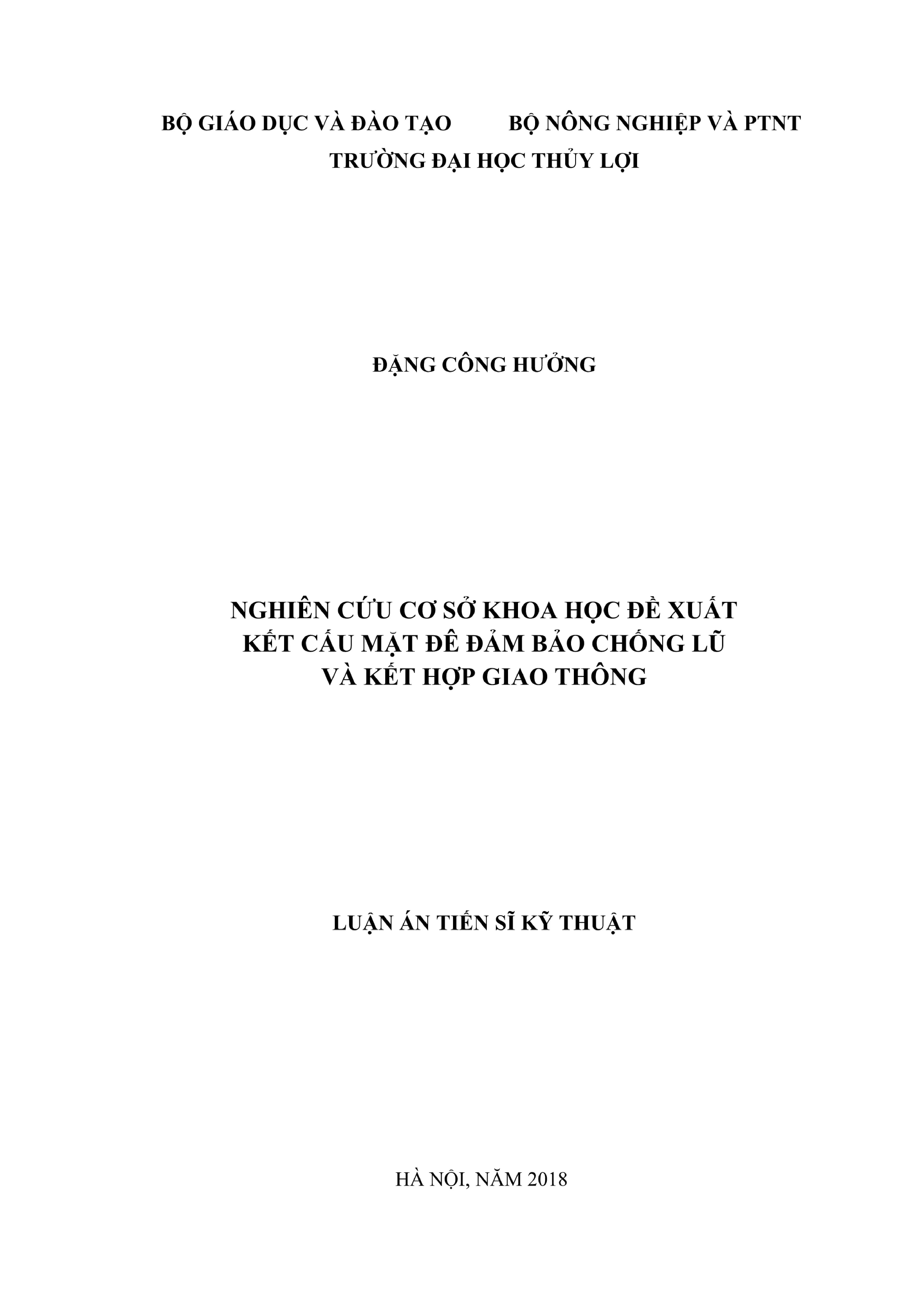 Kết cấu mặt đê chống lũ kết hợp giao thông