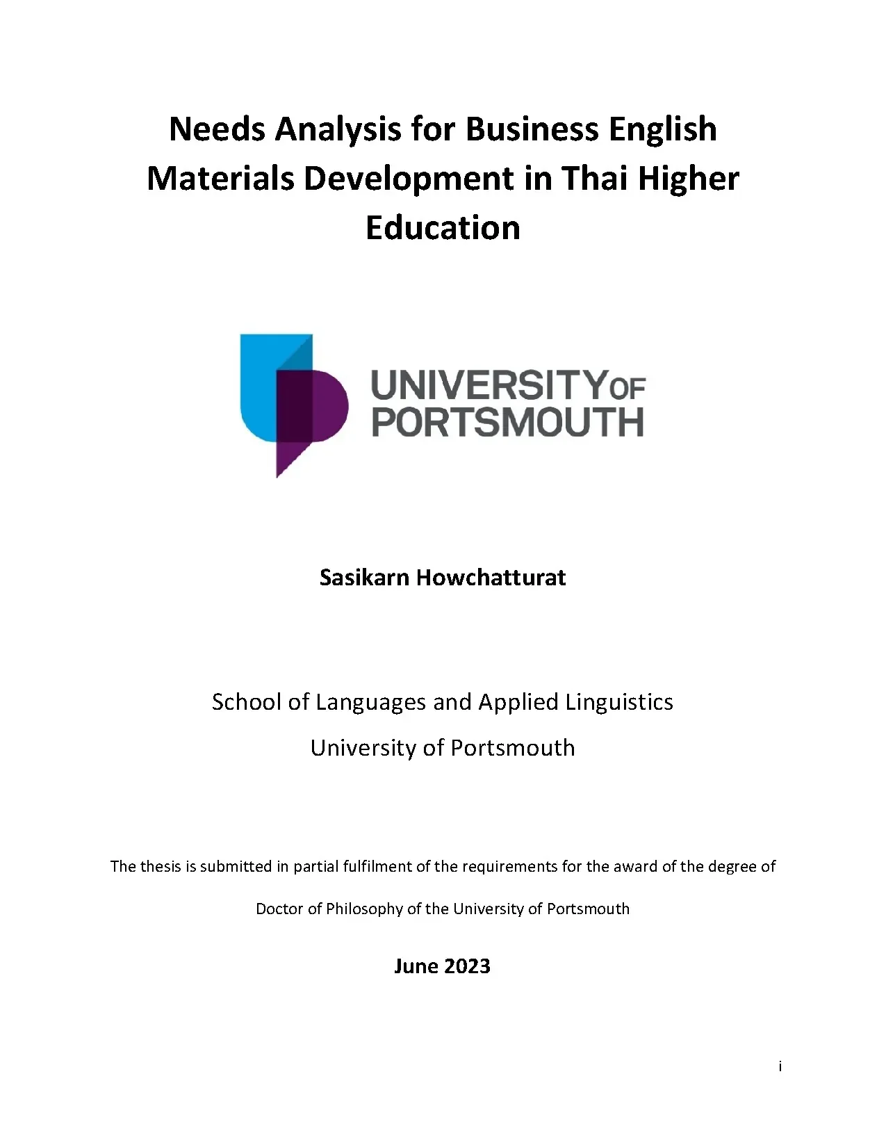 Needs Analysis for Business English Materials in Thai Higher Ed