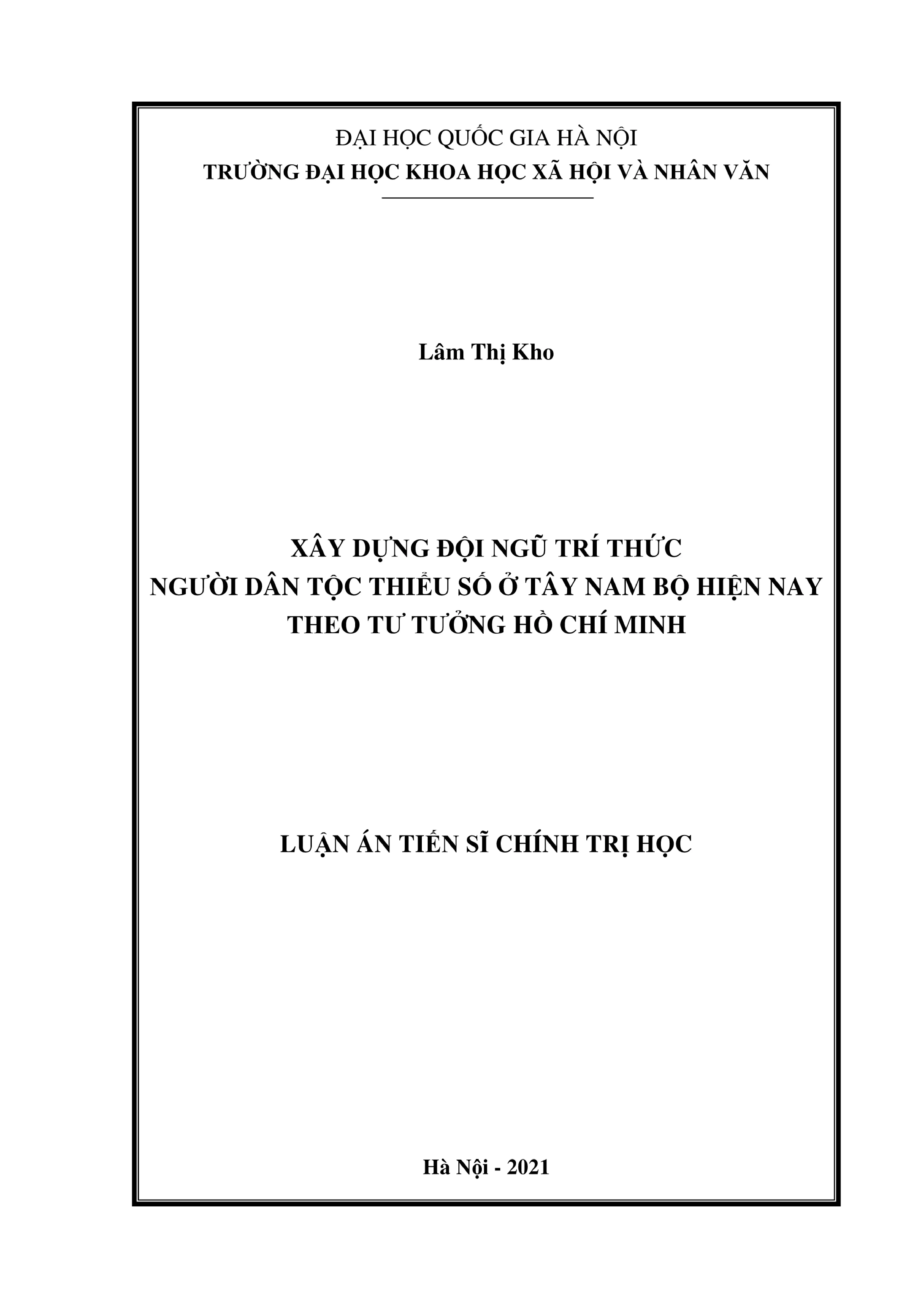 Xây dựng đội ngũ trí thức dân tộc thiểu số Tây Nam Bộ theo Hồ Chí Minh