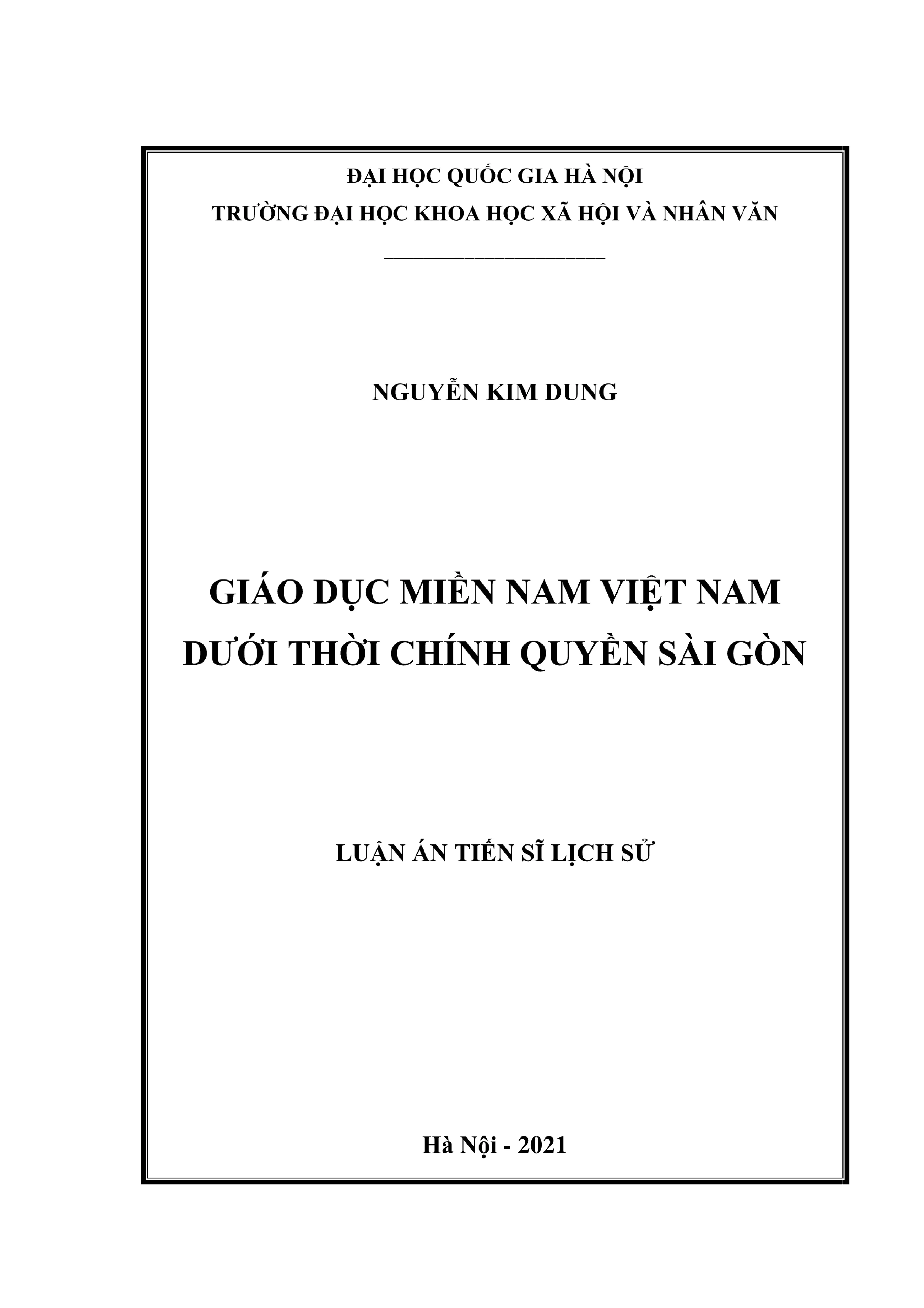 Lịch sử giáo dục Miền Nam dưới chính quyền Sài Gòn 1954-1975