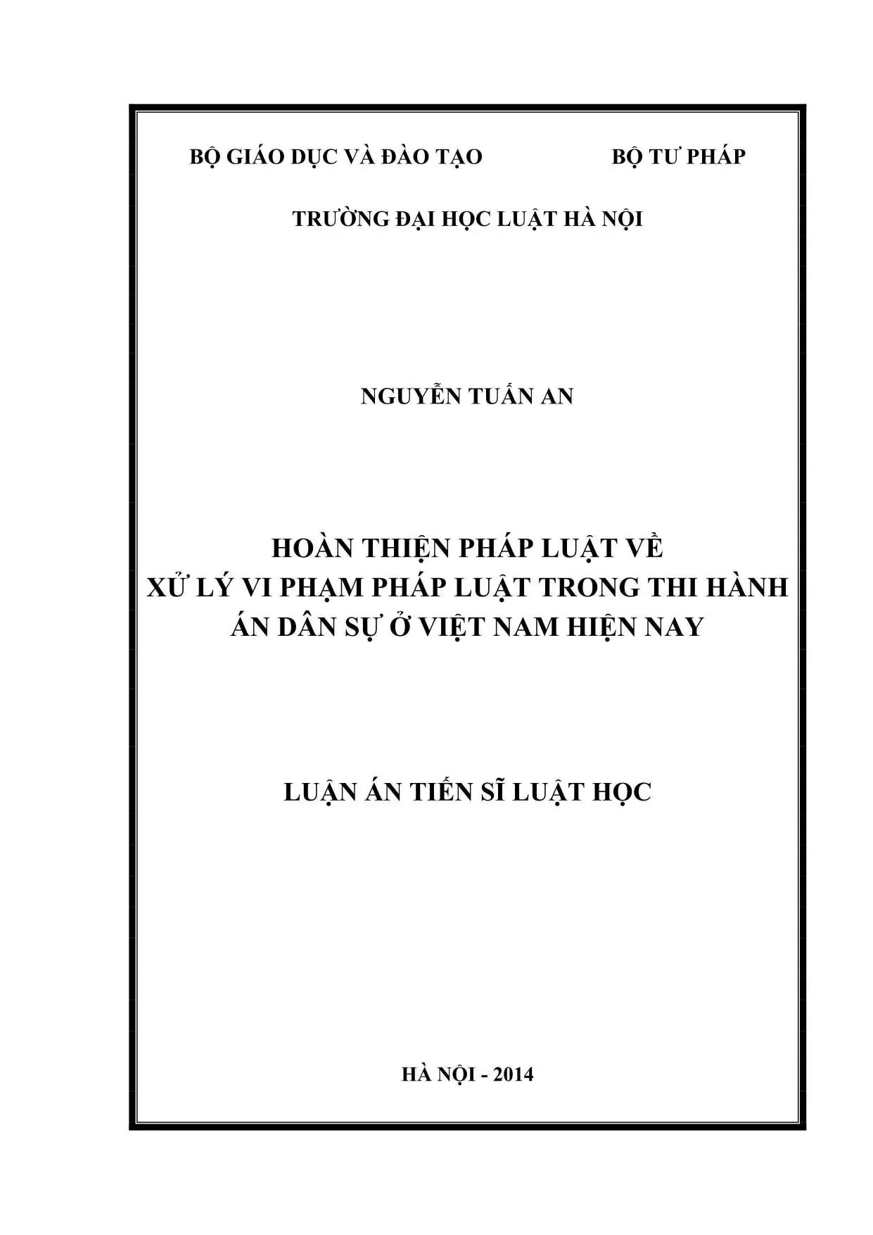 Hoàn thiện pháp luật xử lý vi phạm dân sự