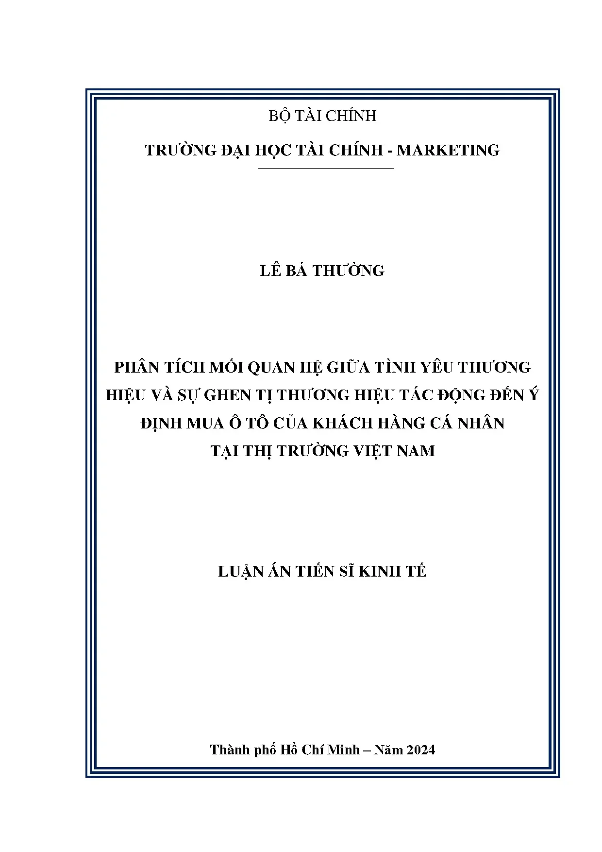 Phân tích tình yêu thương hiệu và ghen tị thương hiệu