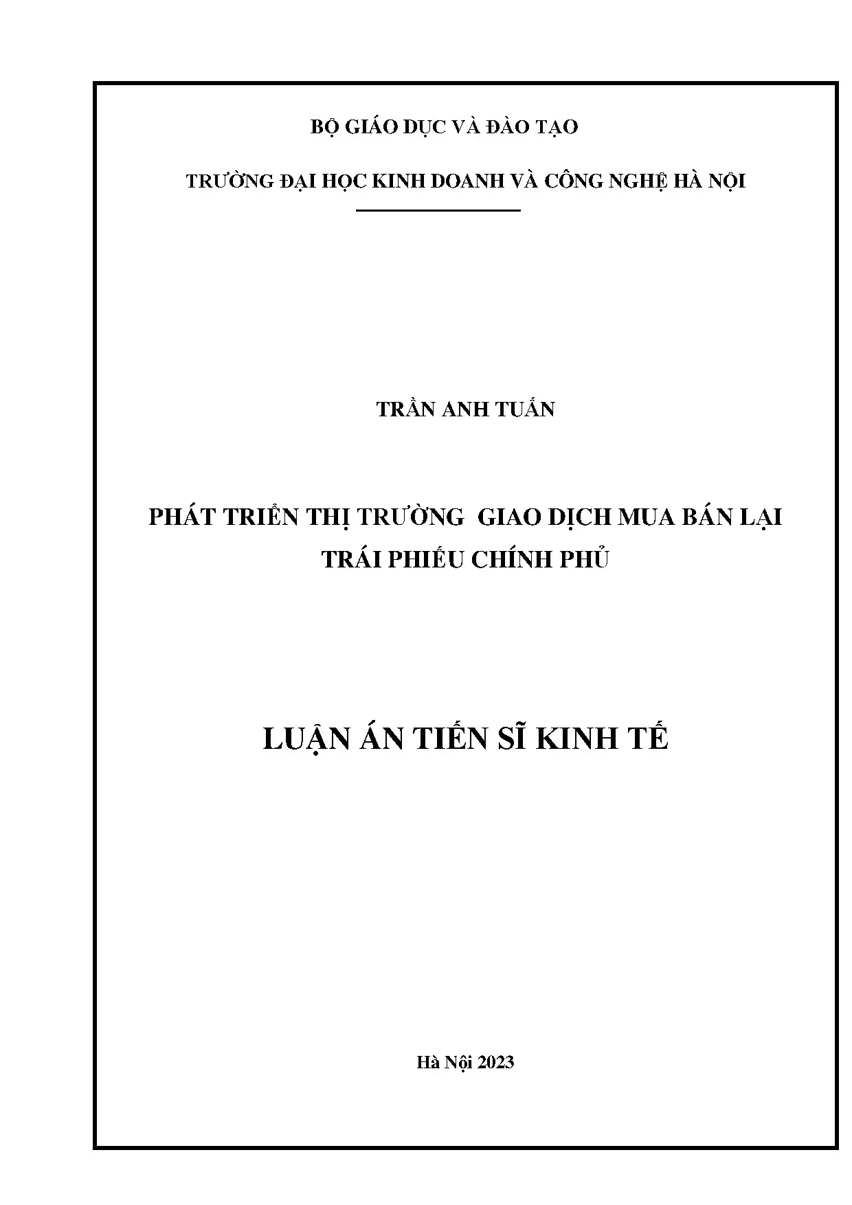 Phát triển thị trường giao dịch trái phiếu chính phủ
