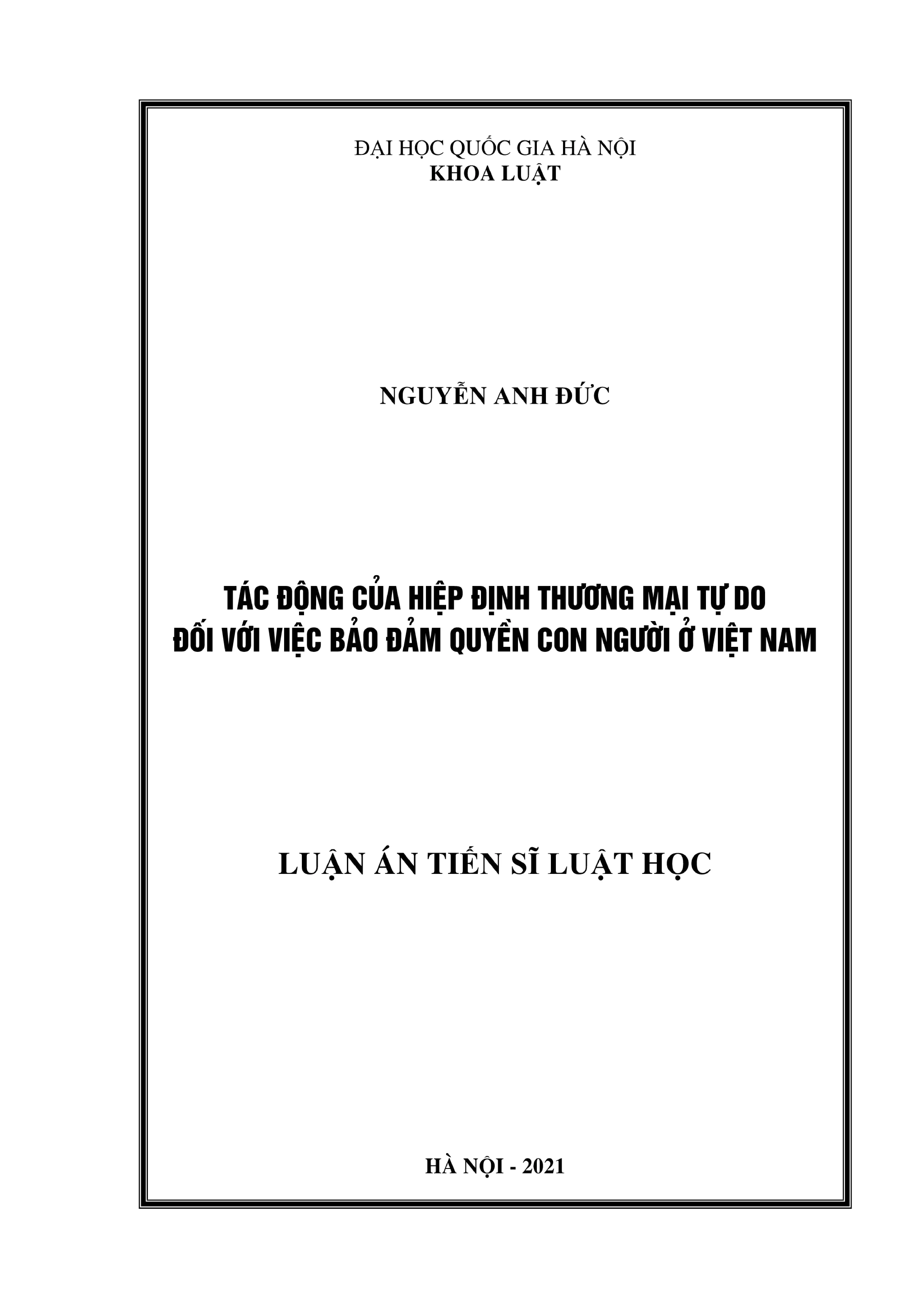 Phân tích ảnh hưởng của Hiệp định thương mại tự do