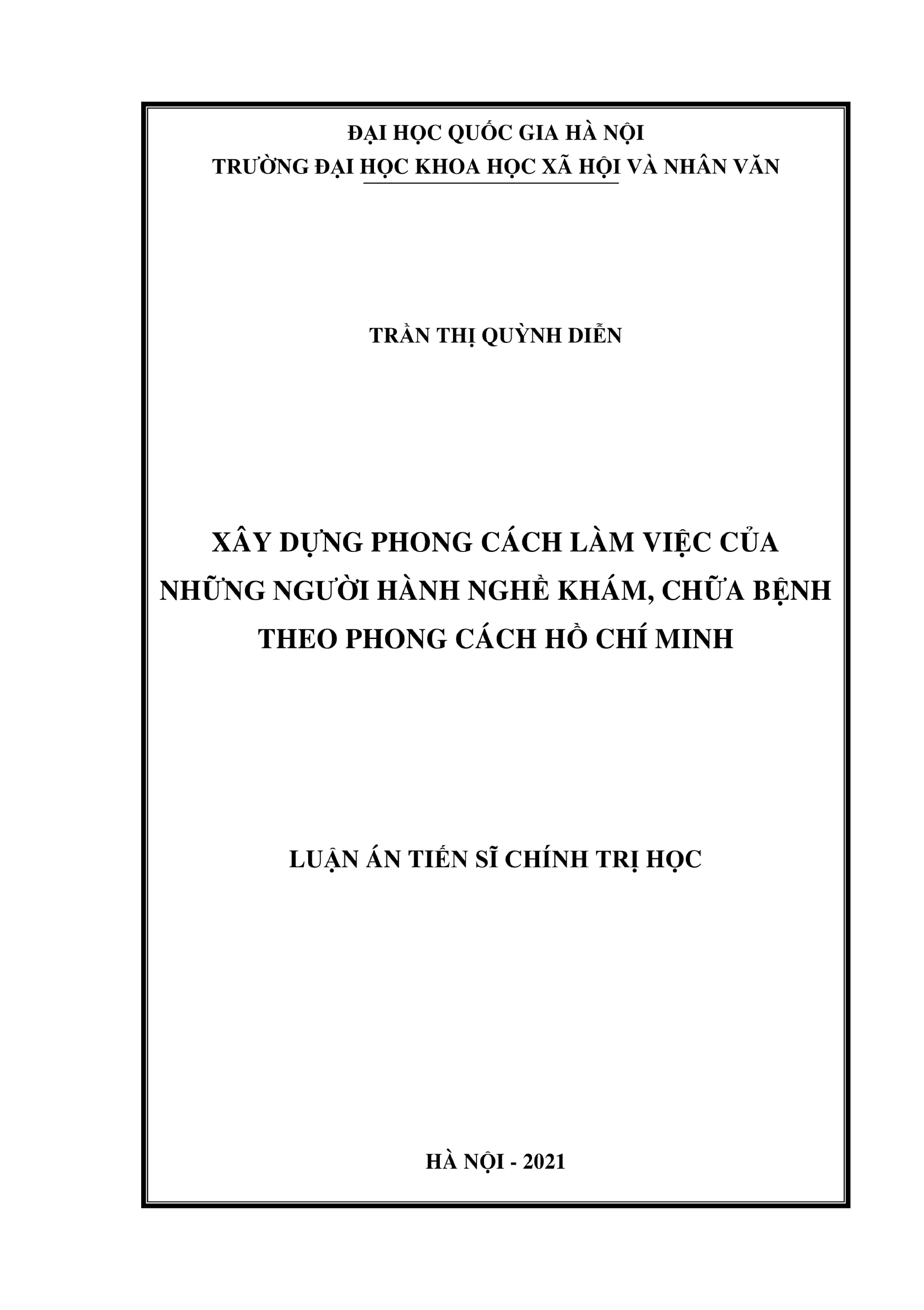 Xây dựng phong cách làm việc khám chữa bệnh theo Hồ Chí Minh