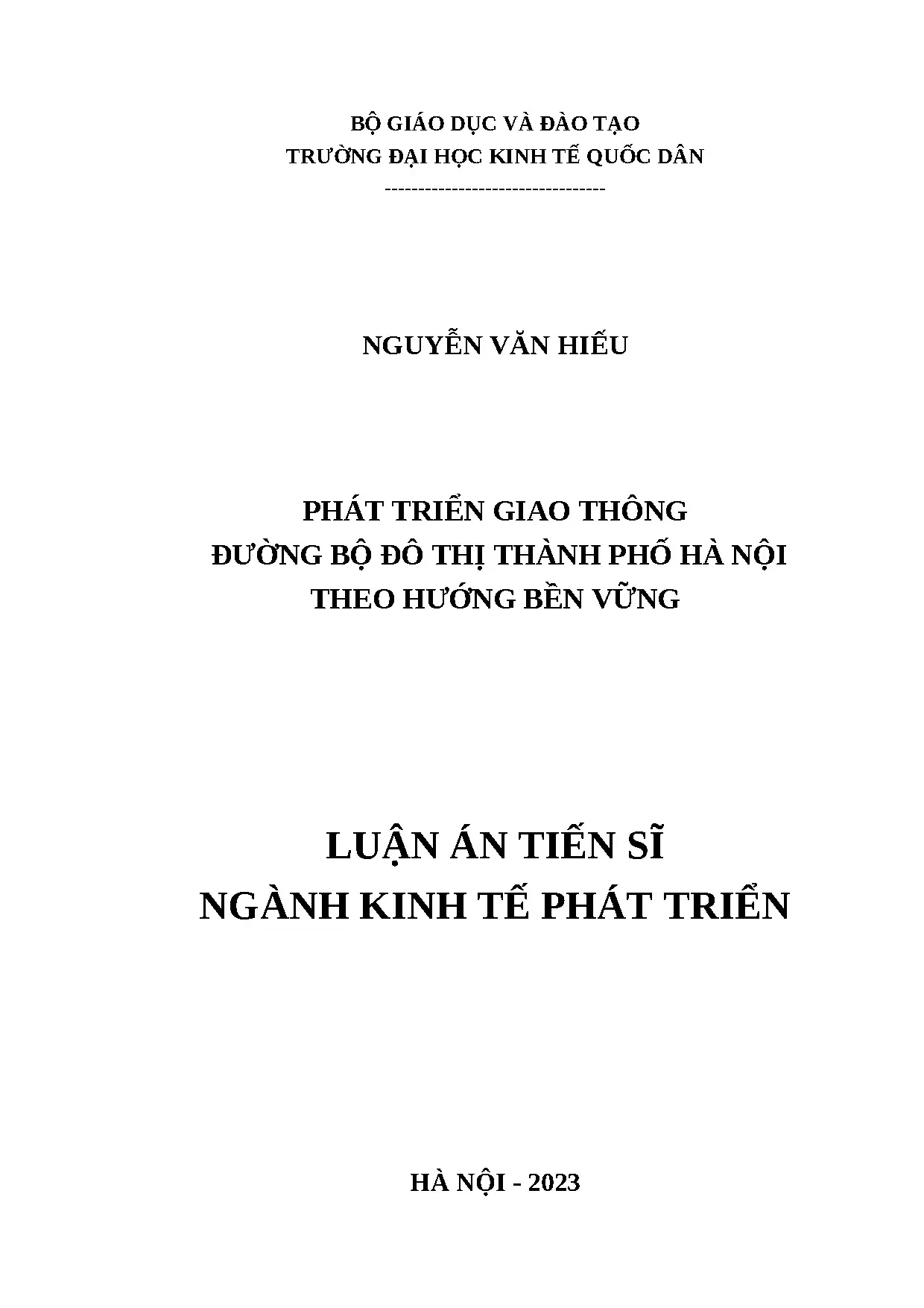 Phát triển giao thông đô thị bền vững Hồ Chí Minh
