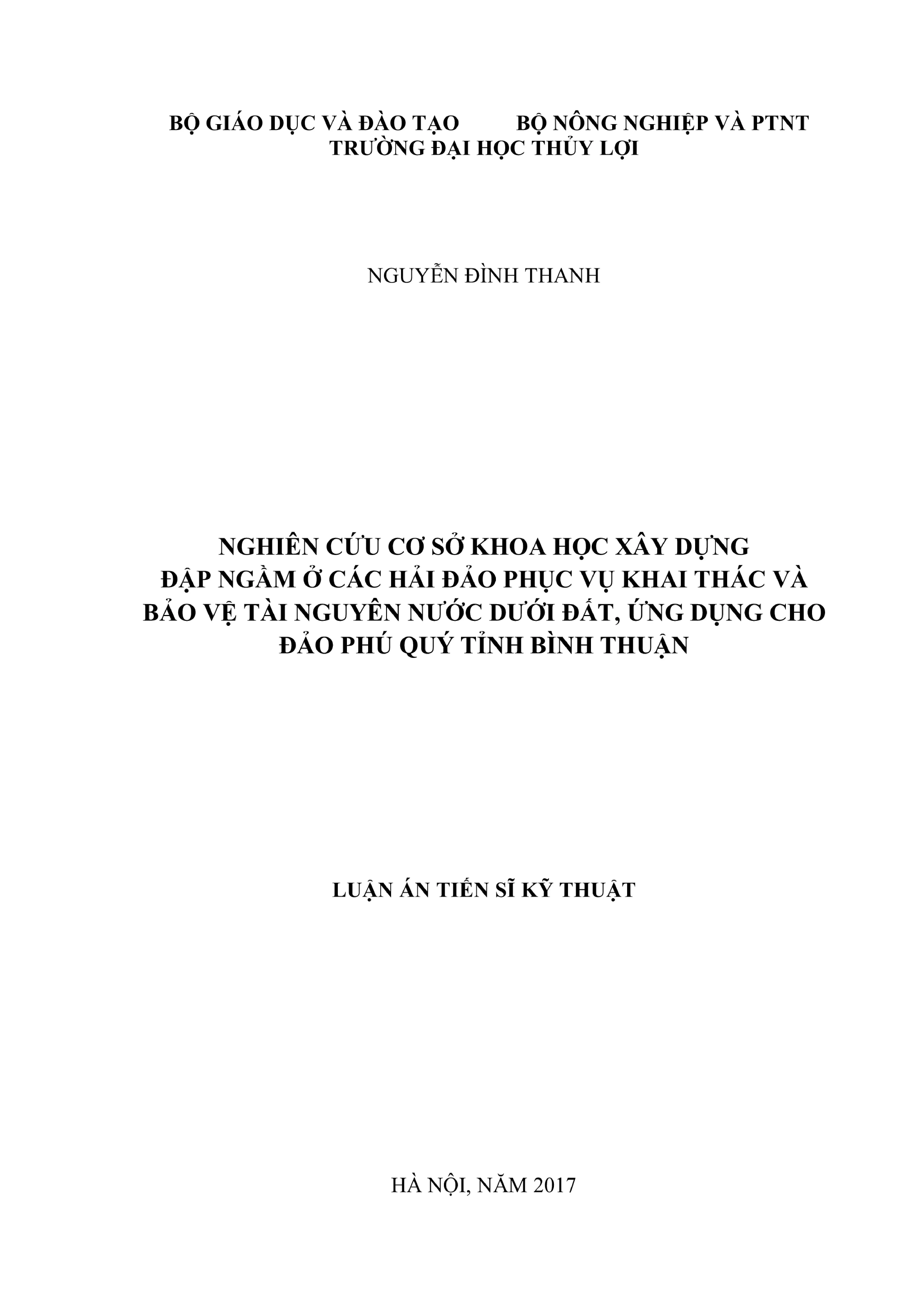 Đập ngầm trên đảo phục vụ khai thác nước